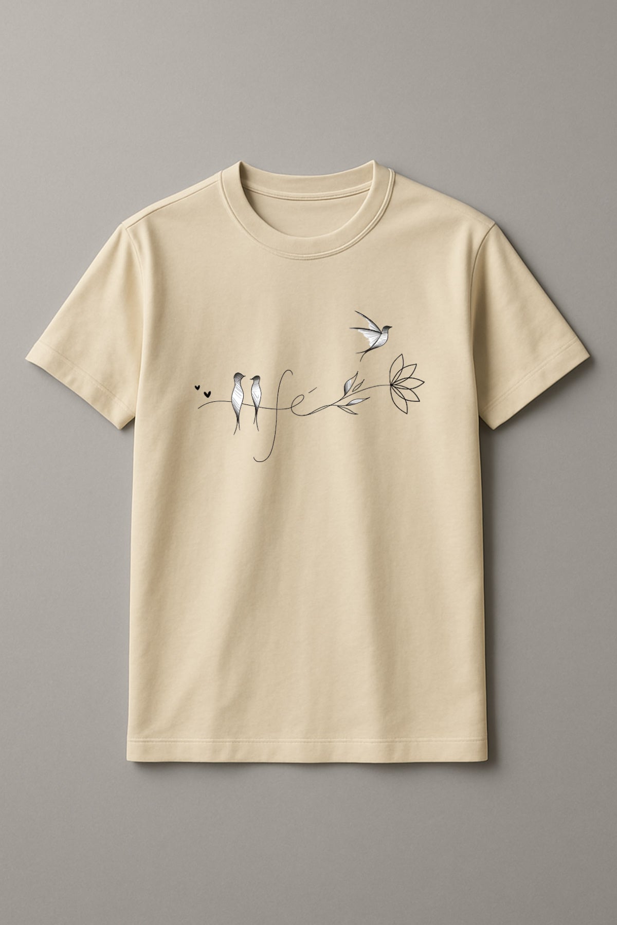 Women's Bird Life Graphic Tee Cotton Round Neck