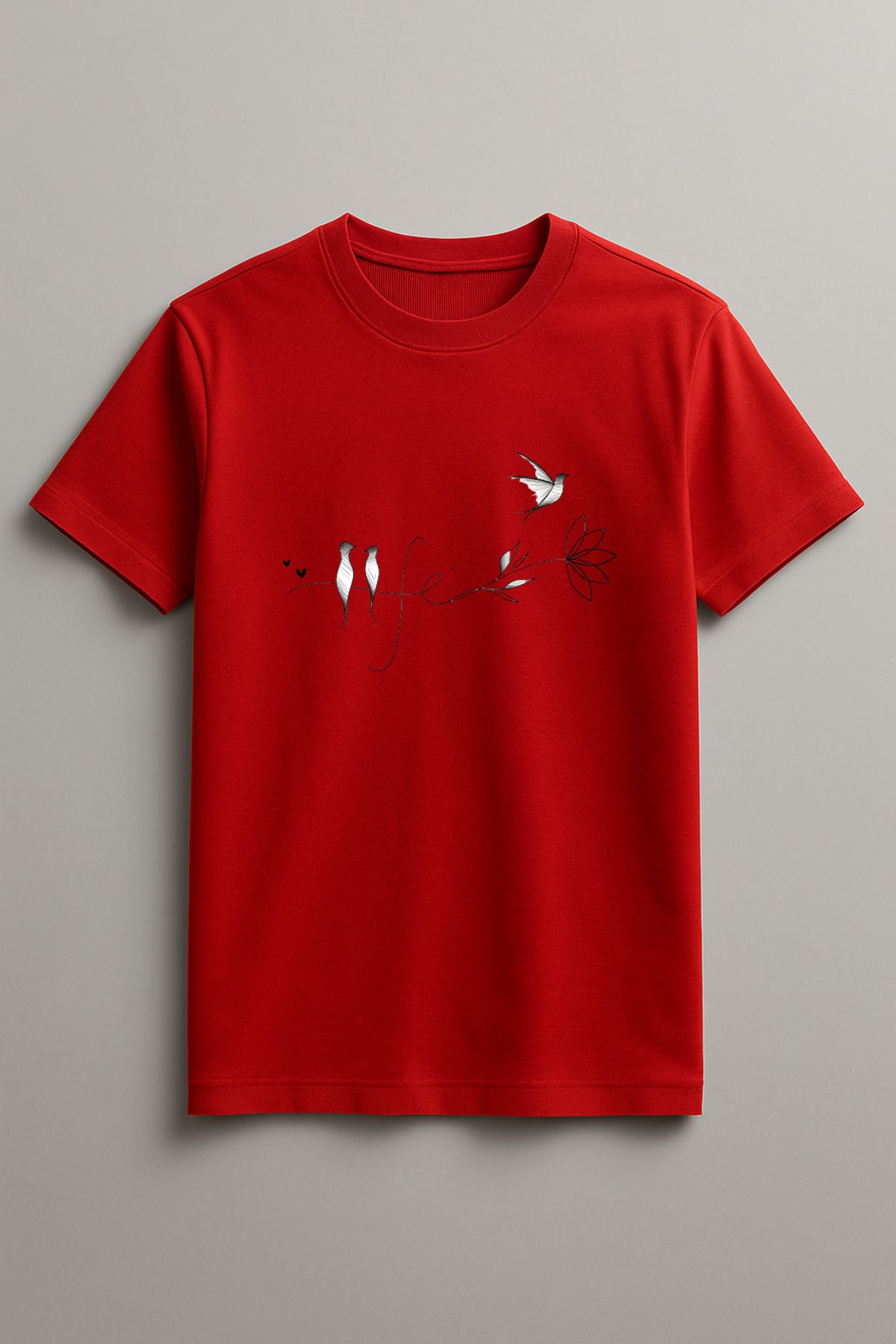 Women's Bird Life Graphic Tee Cotton Round Neck