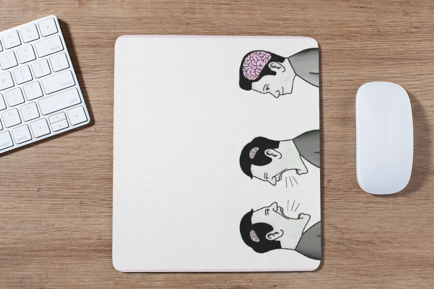 FOMO Fashions mouse pad with “Brainless to Brain” motivational typography