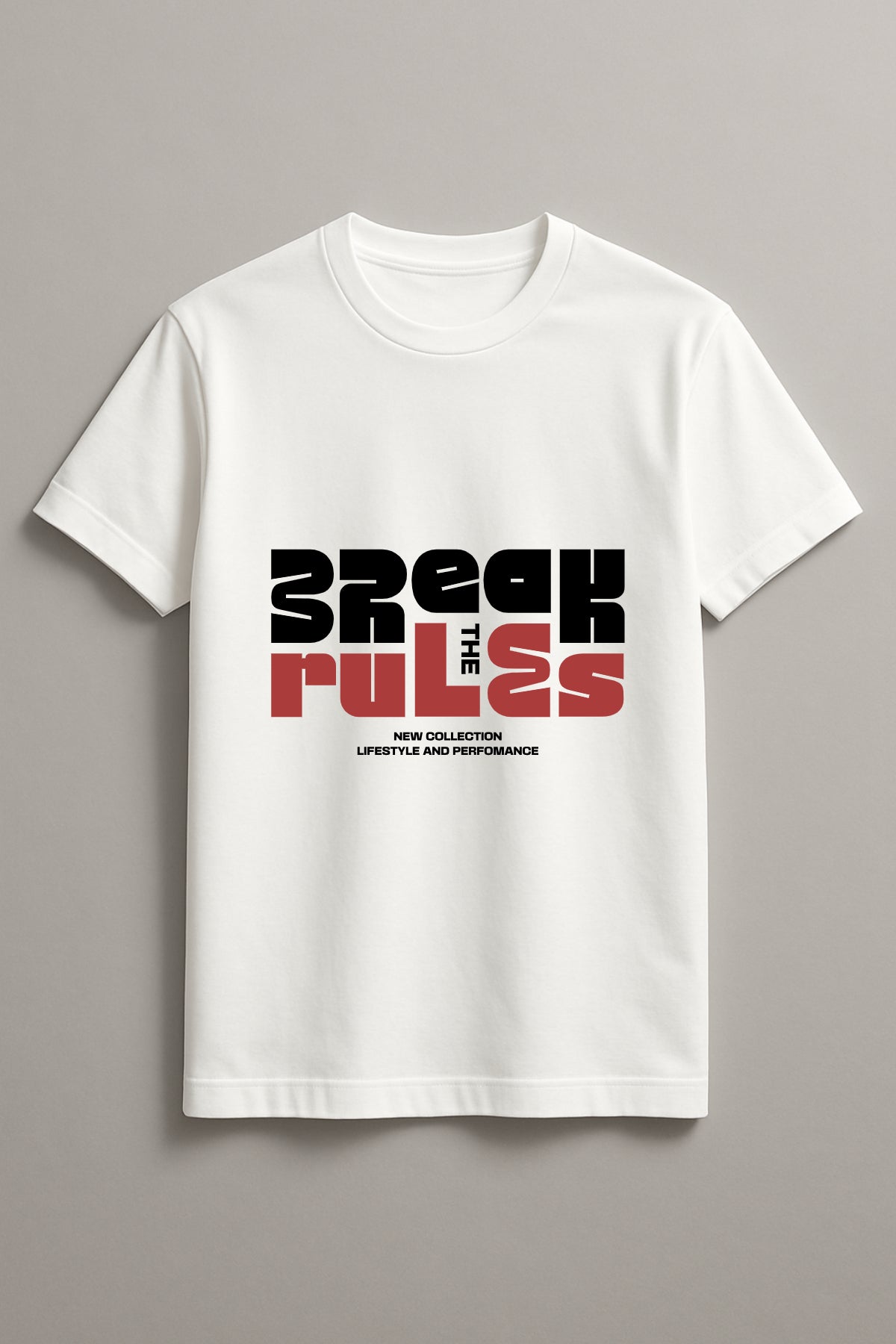 Break The Pulses Graphic Tee Round Neck Cotton