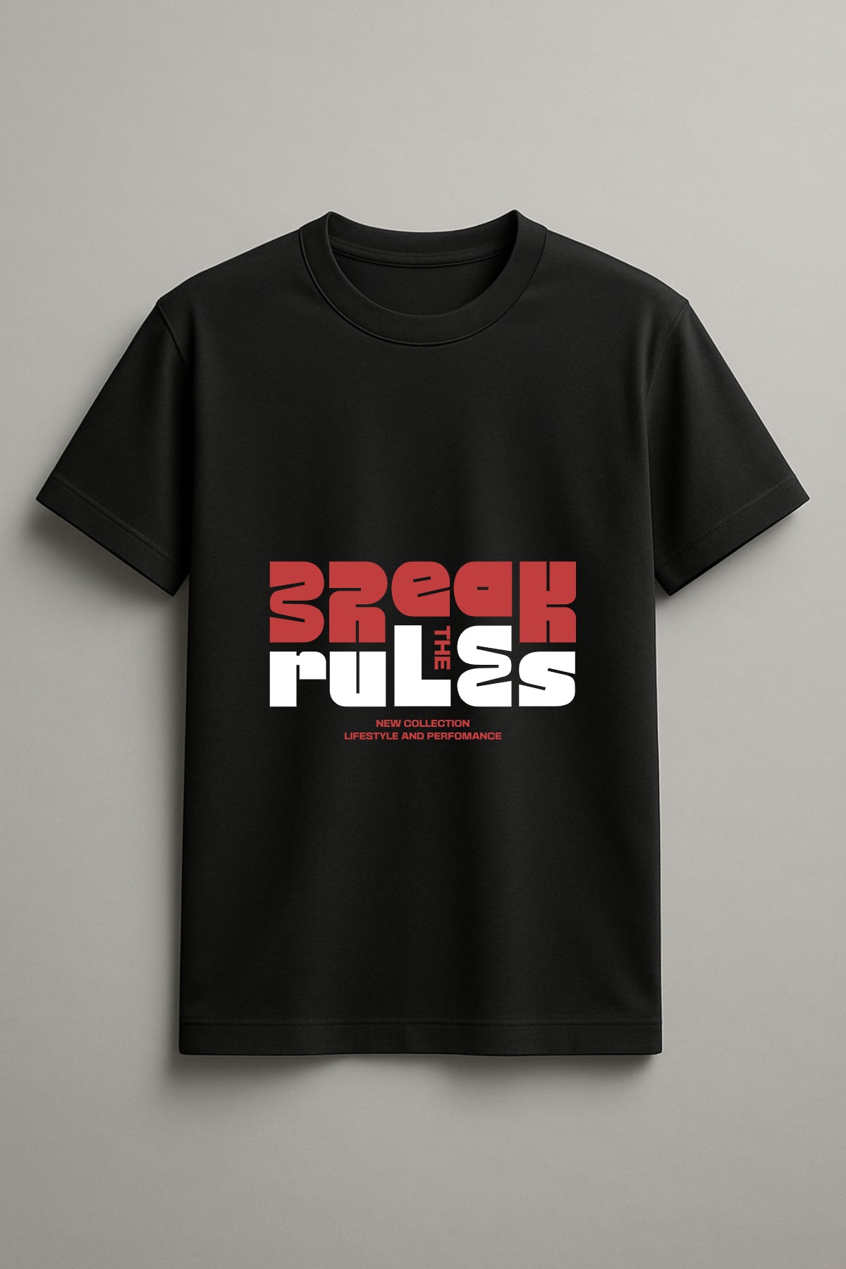 Break The Pulses Graphic Tee Round Neck Cotton