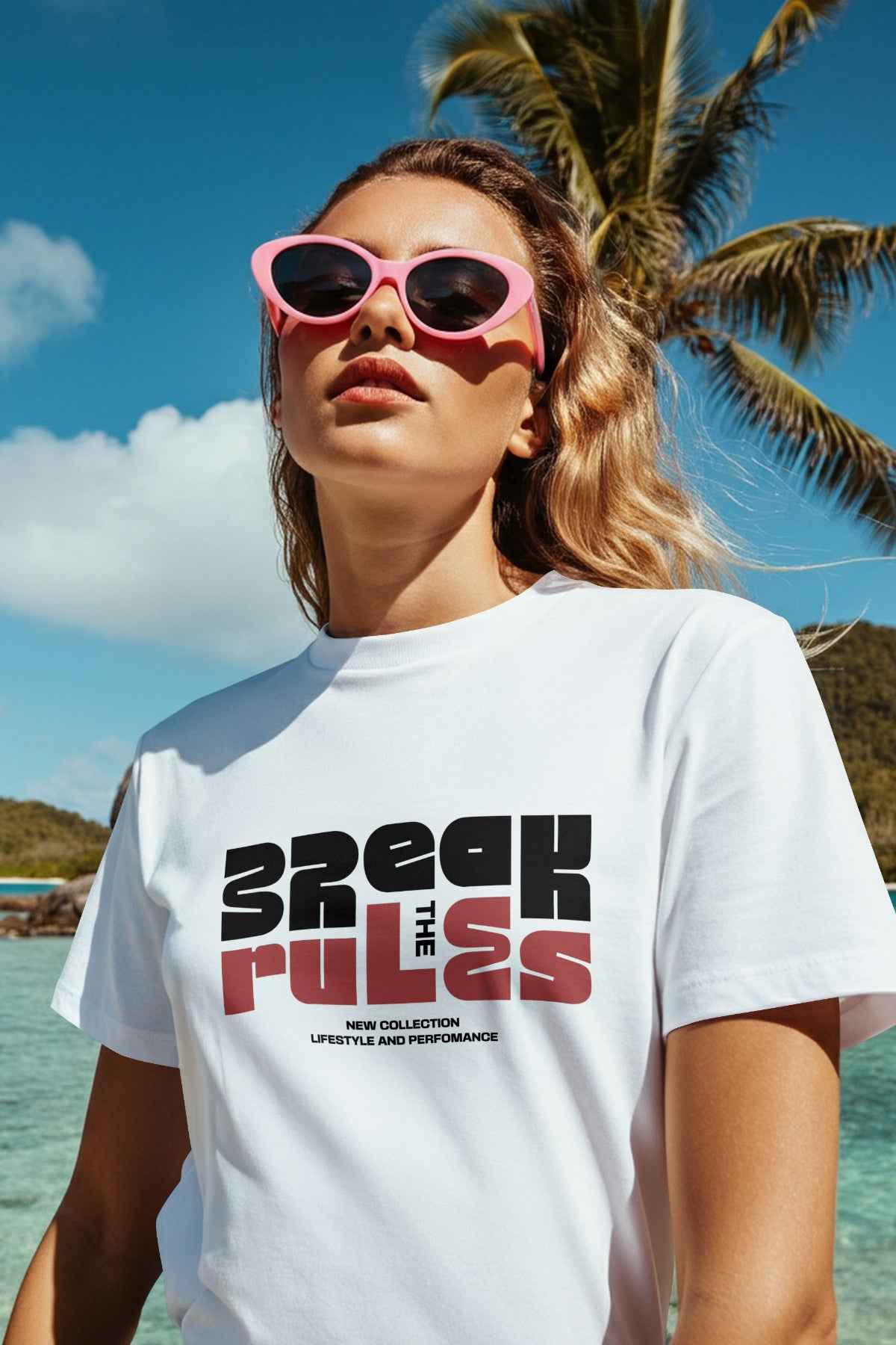 Break The Pulses Graphic Tee Round Neck Cotton