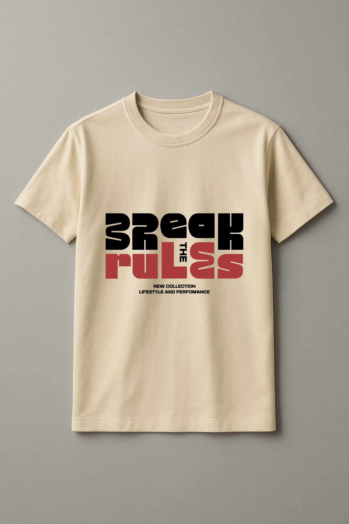 Break The Pulses Graphic Tee Round Neck Cotton