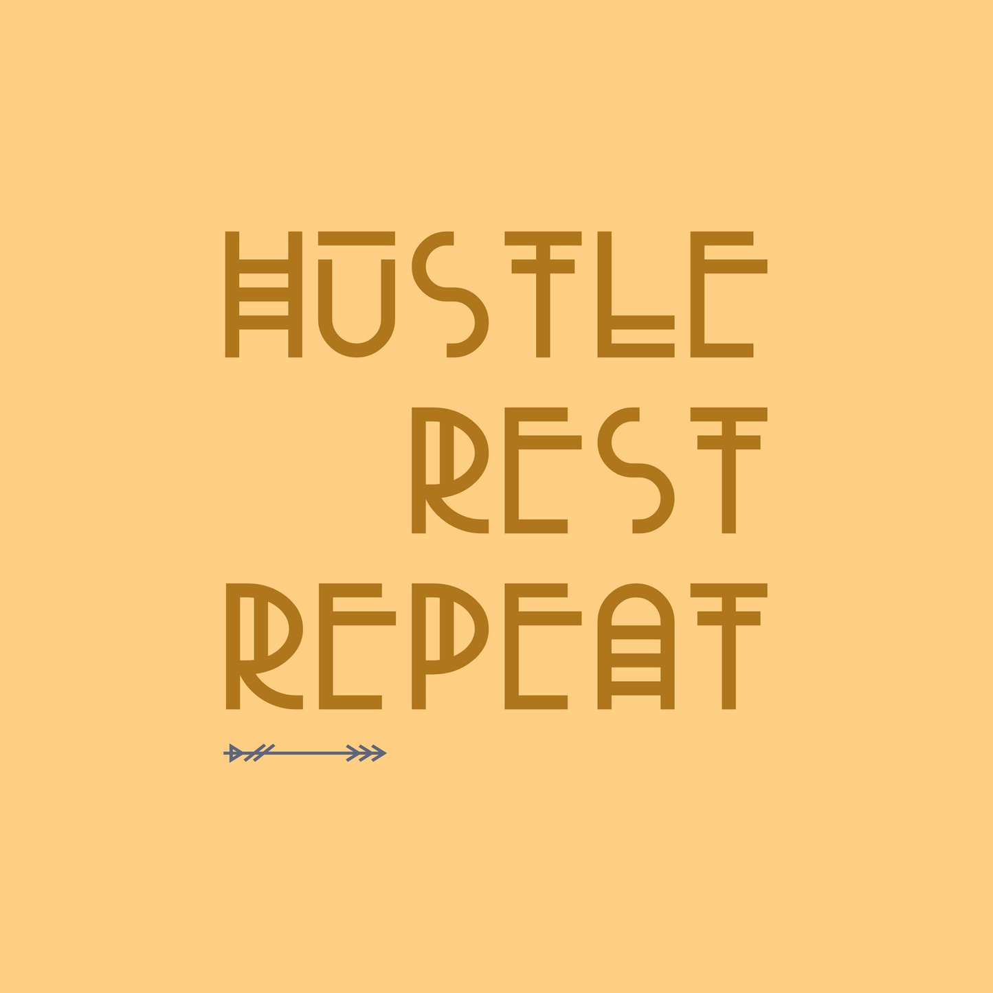 Unisex Hustle, Rest , Repeat Graphic Printed Round Neck Cotton T Shirt