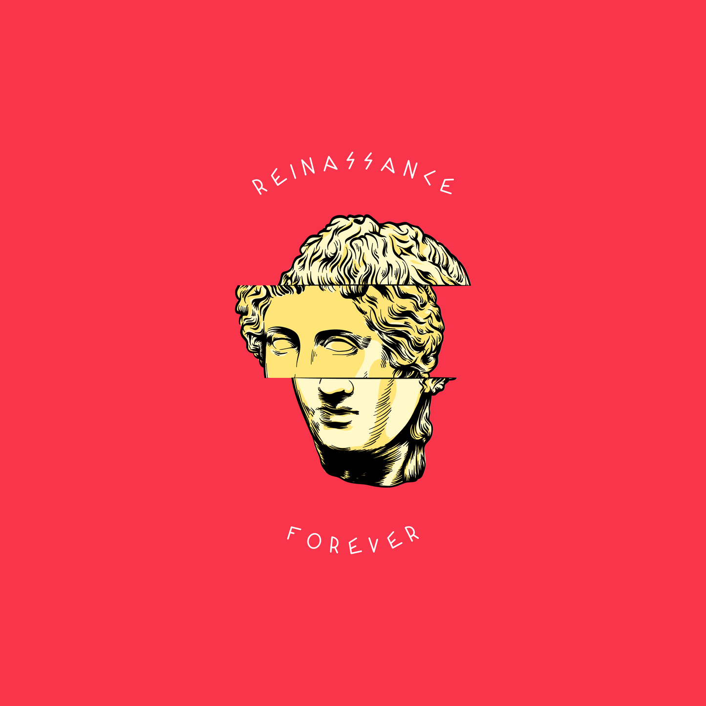 FOMO Fashions Renaissance T Shirt second design of Renaissance sculpture fragment in street art style