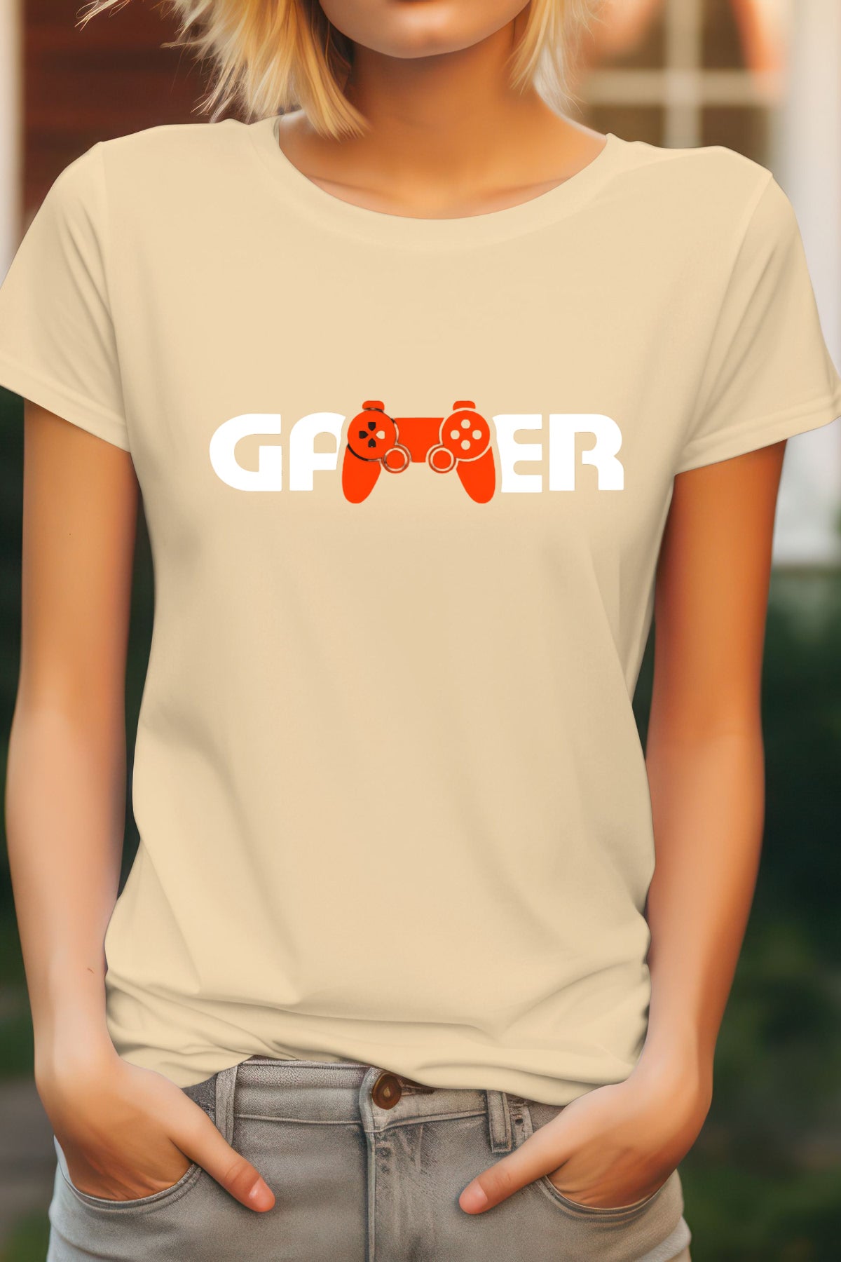 Unisex Joystick Gamer Graphic Printed Round Neck Cotton T Shirt