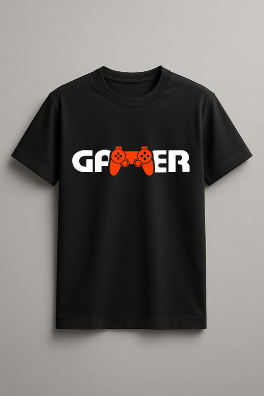 Unisex Joystick Gamer Graphic Printed Round Neck Cotton T Shirt