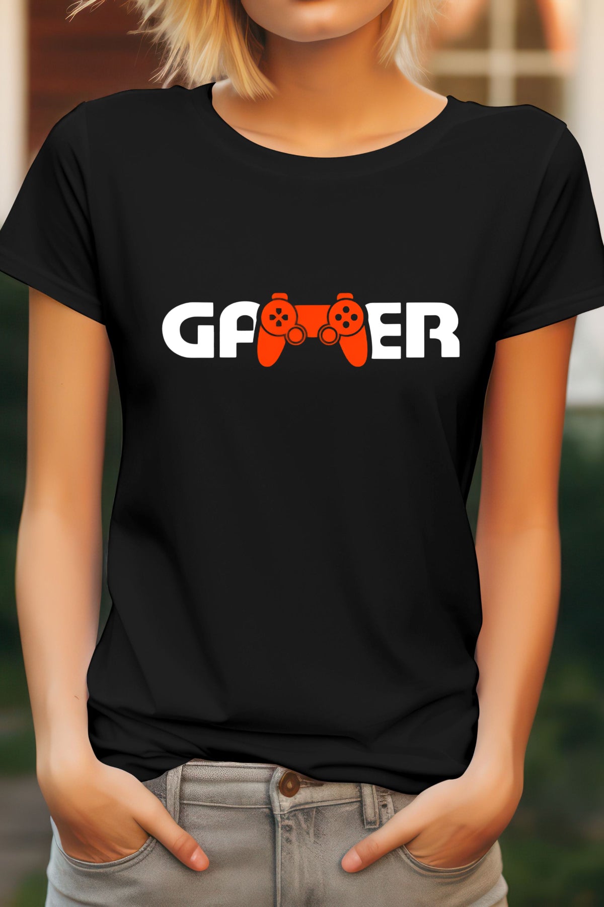 Unisex Joystick Gamer Graphic Printed Round Neck Cotton T Shirt