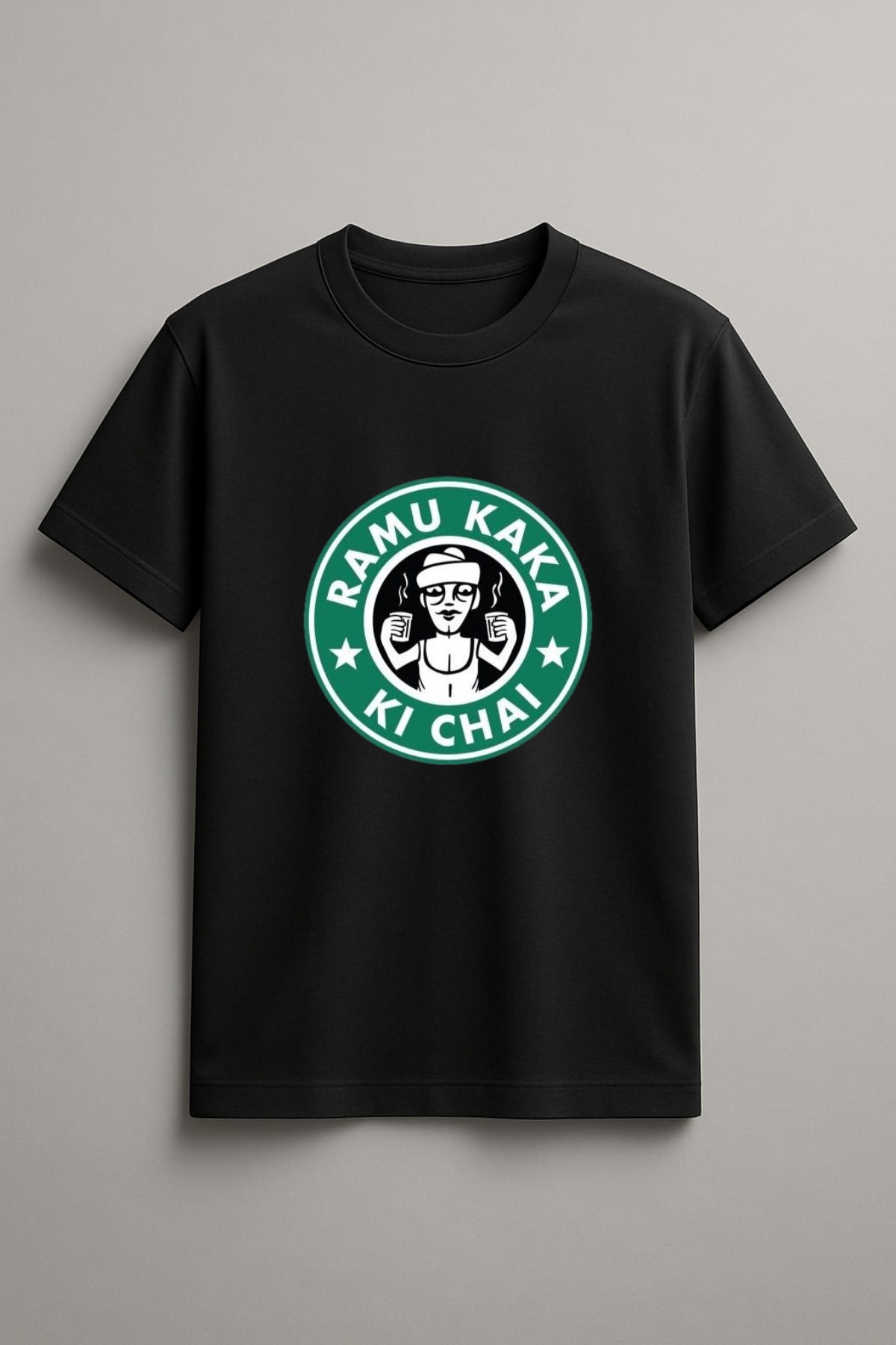 Unisex Ramu kaka ki chai Graphic Printed Round Neck Cotton T Shirt