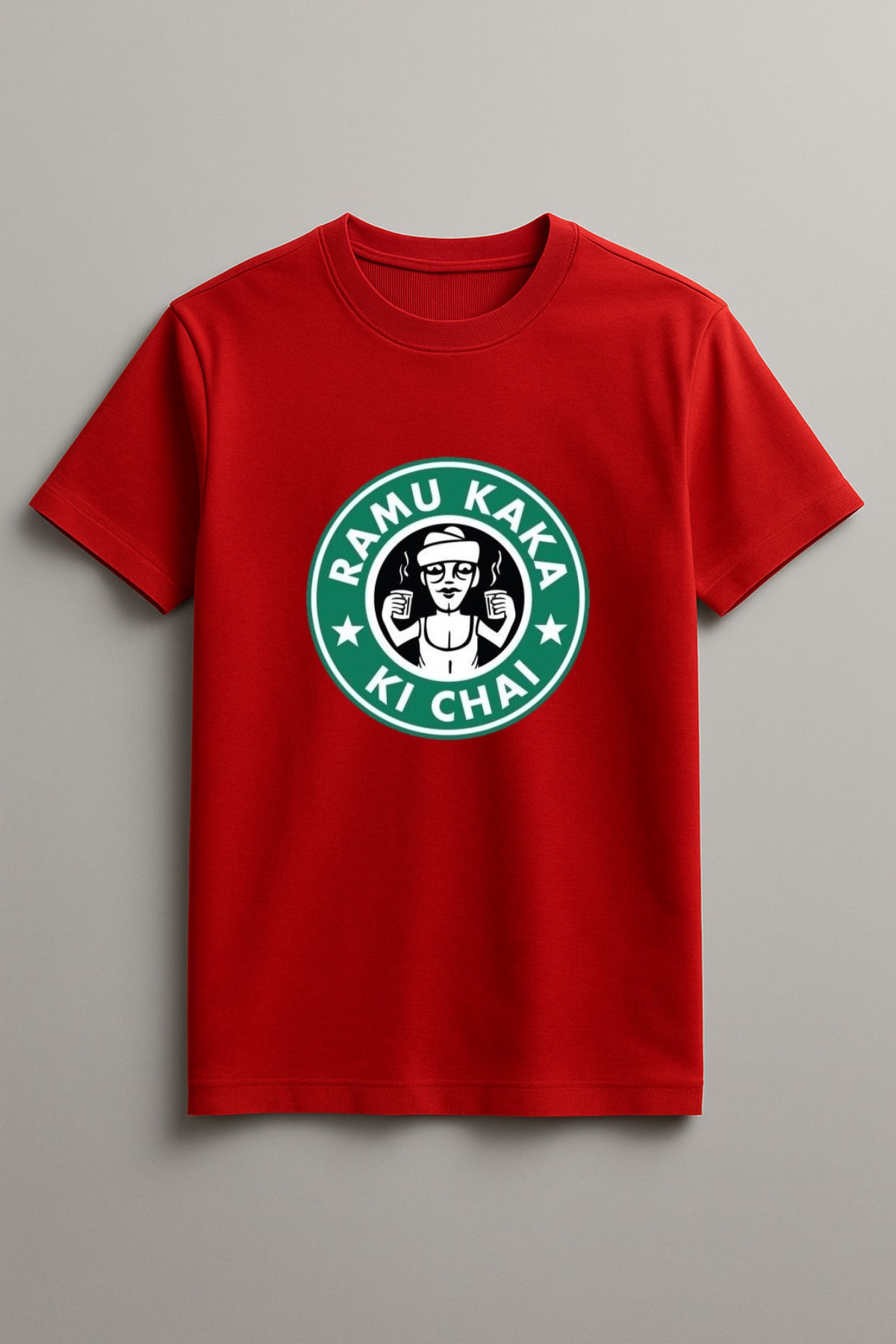 Unisex Ramu kaka ki chai Graphic Printed Round Neck Cotton T Shirt