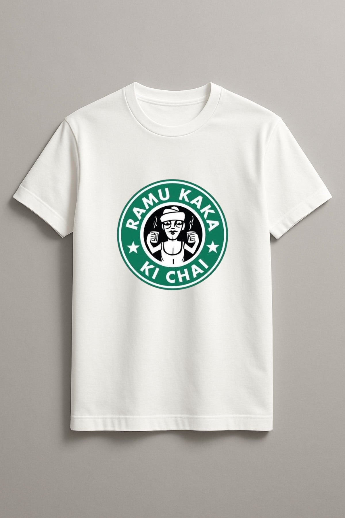 Unisex Ramu kaka ki chai Graphic Printed Round Neck Cotton T Shirt
