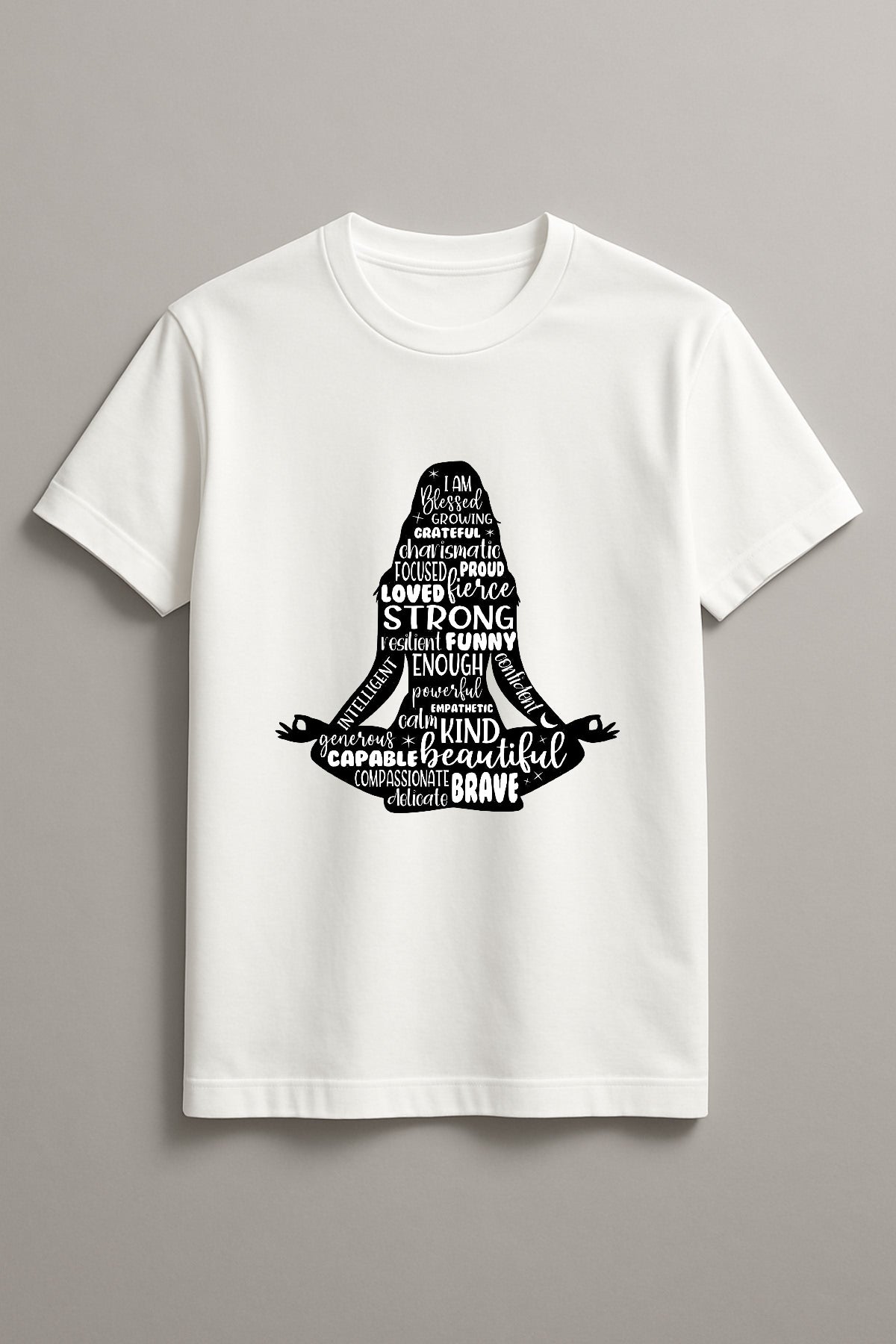Women's Meditating Graphic Tee Relaxed Fit Cotton