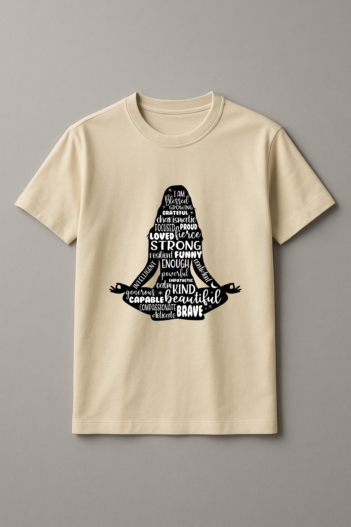 Women's Meditating Graphic Tee Relaxed Fit Cotton