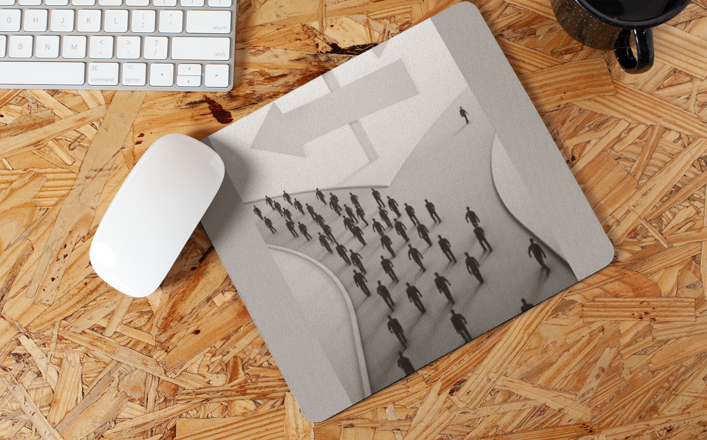 Different direction people mouse pad