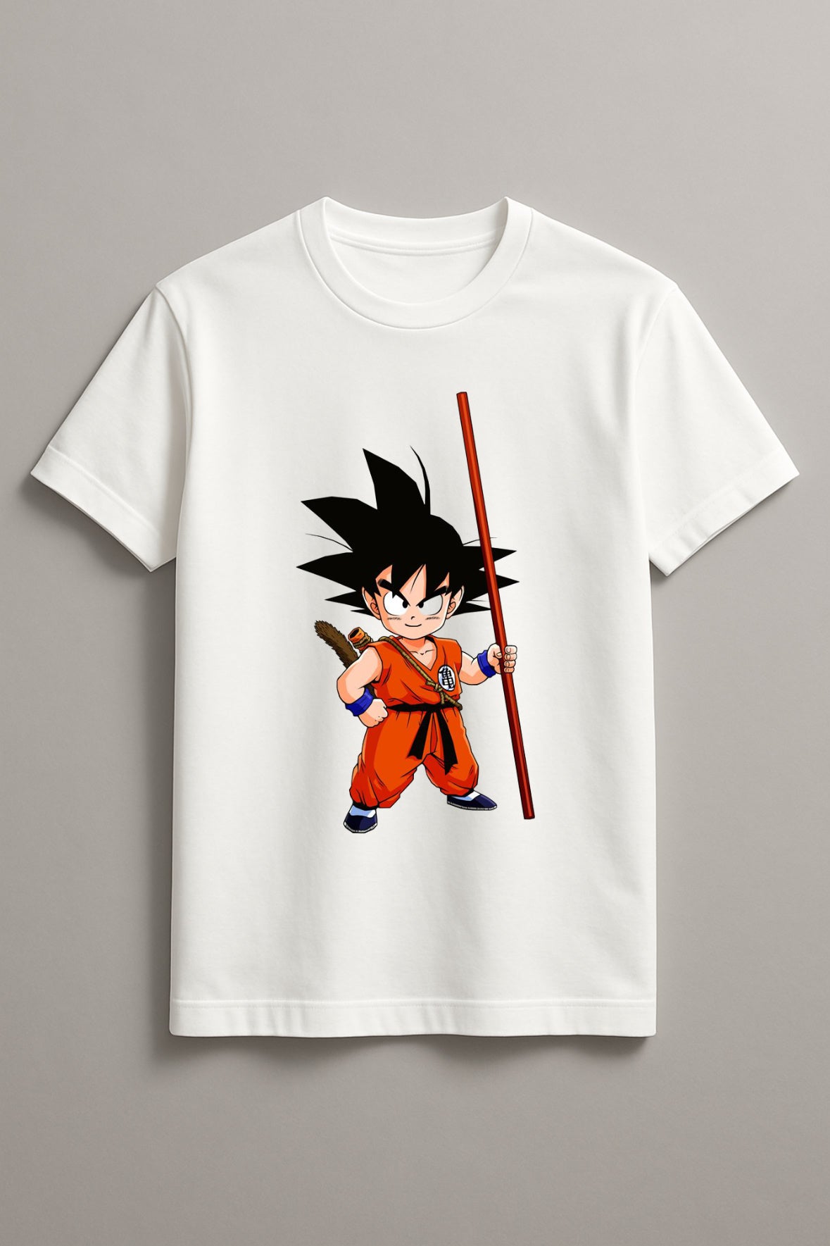 Unisex Kid Goku Graphic Printed Round Neck Cotton T Shirt