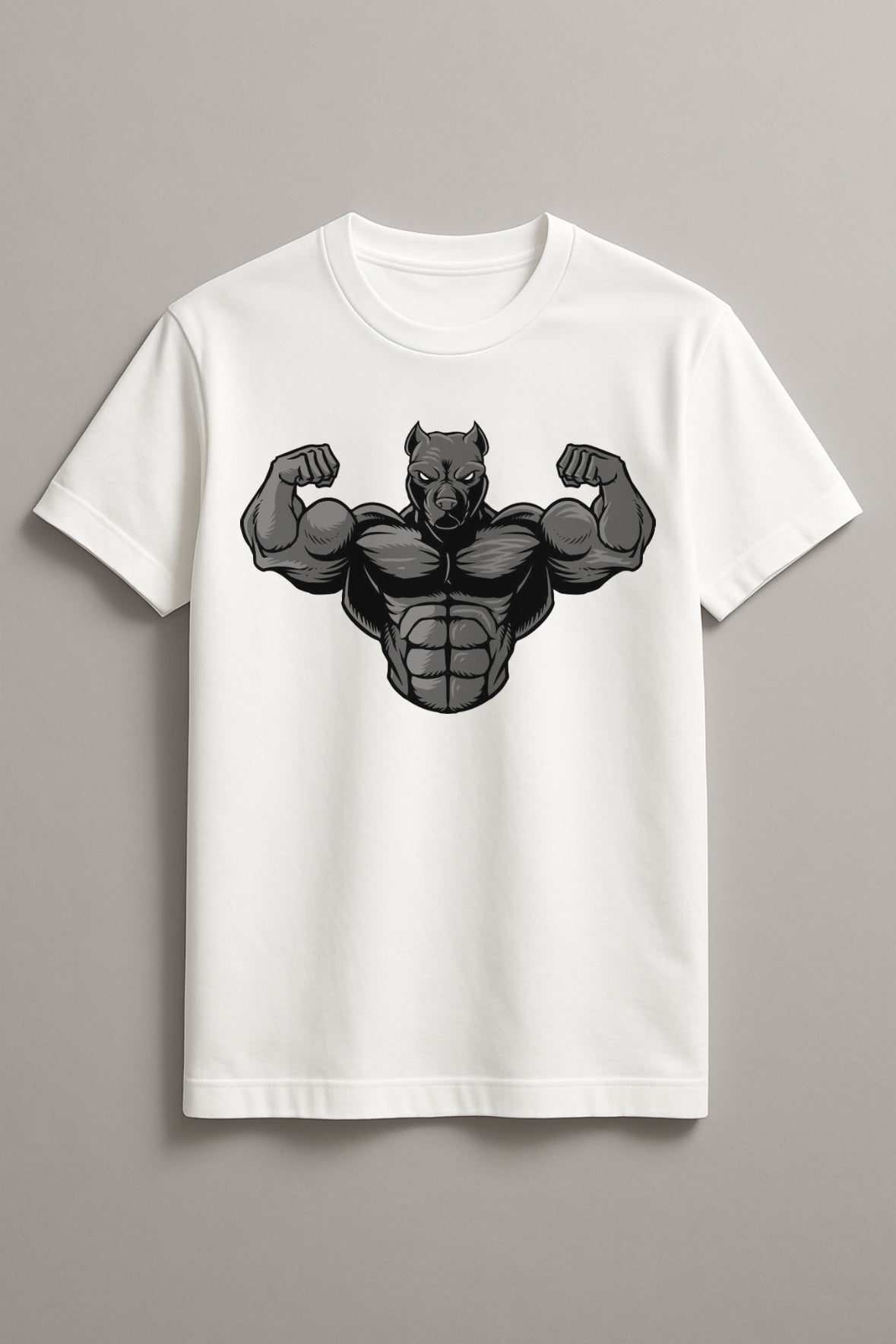 Unisex Strong pitbull Graphic Printed Round Neck Cotton T Shirt