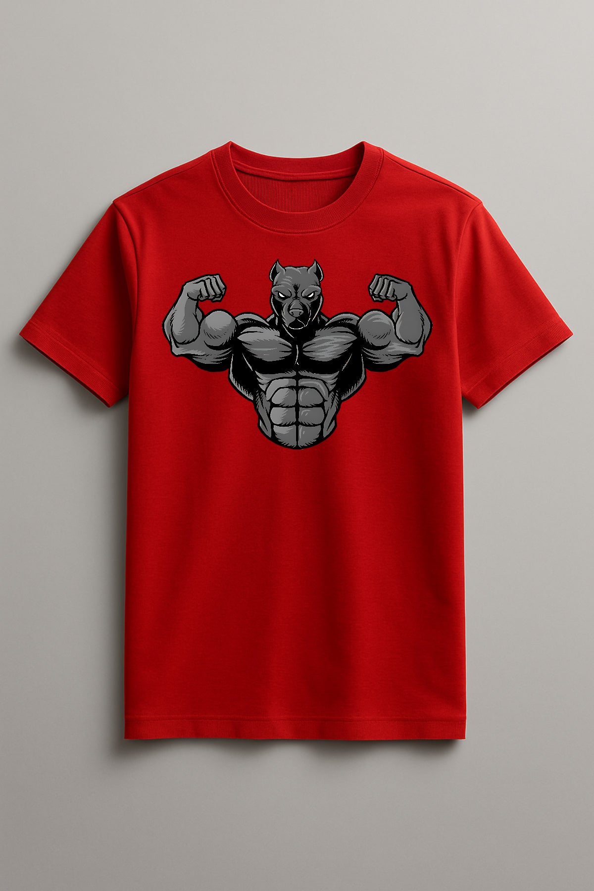 Unisex Strong pitbull Graphic Printed Round Neck Cotton T Shirt