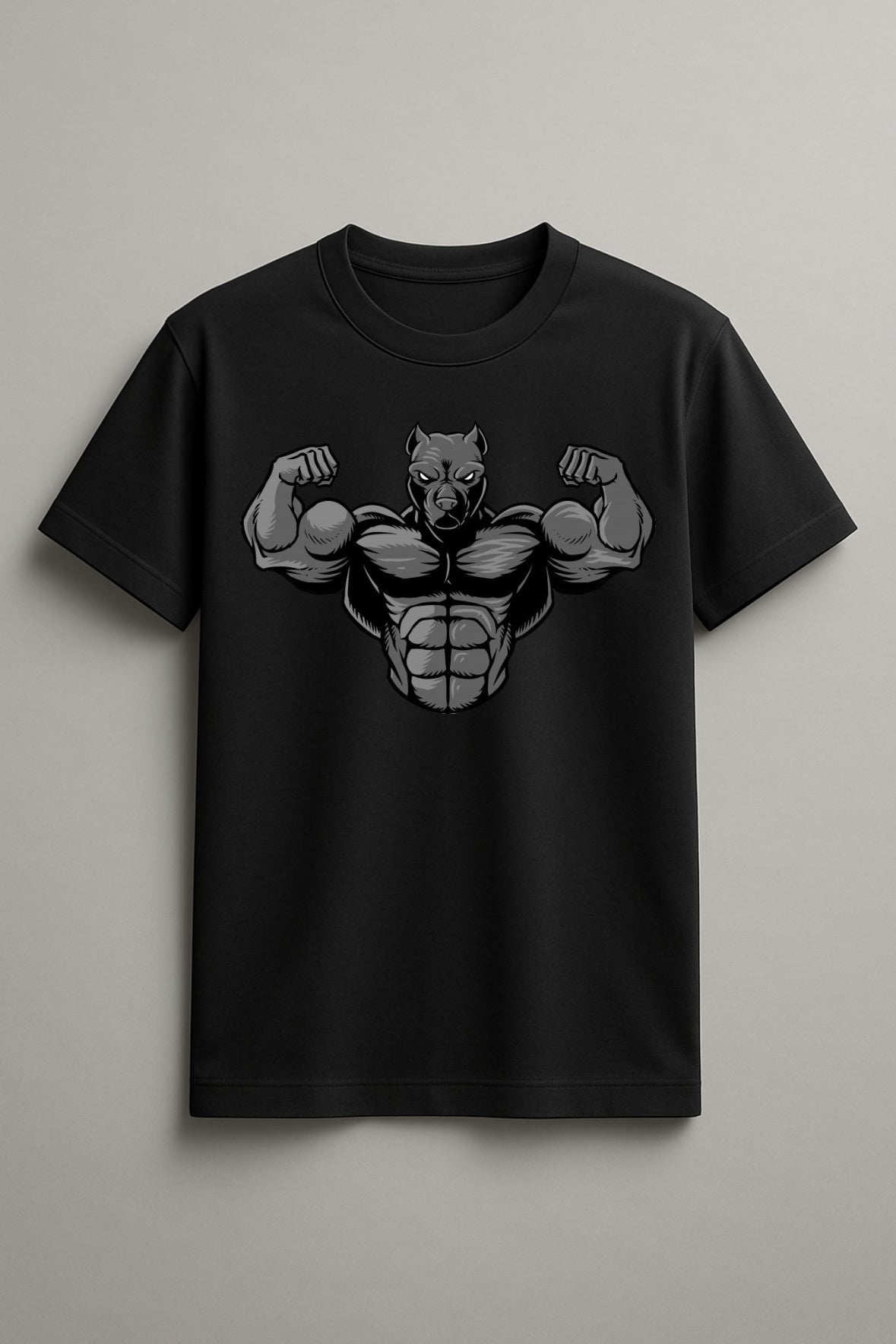 Unisex Strong pitbull Graphic Printed Round Neck Cotton T Shirt
