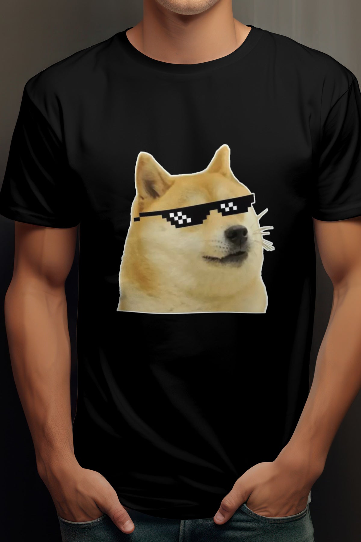 Unisex Cool Cheems Graphic Printed Round Neck Cotton T Shirt