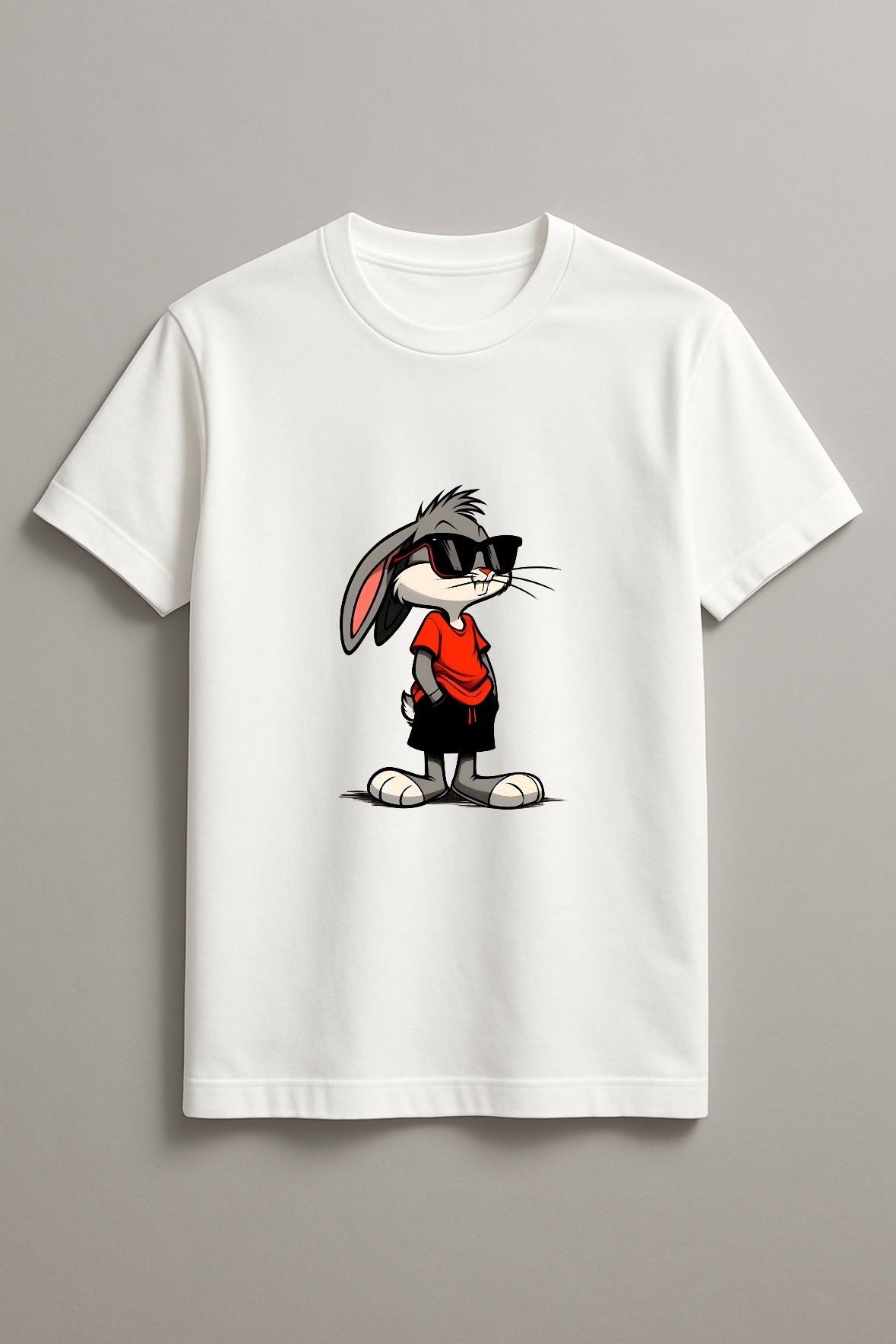 Unisex Bugs Bunny Graphic Printed Round Neck Cotton T Shirt