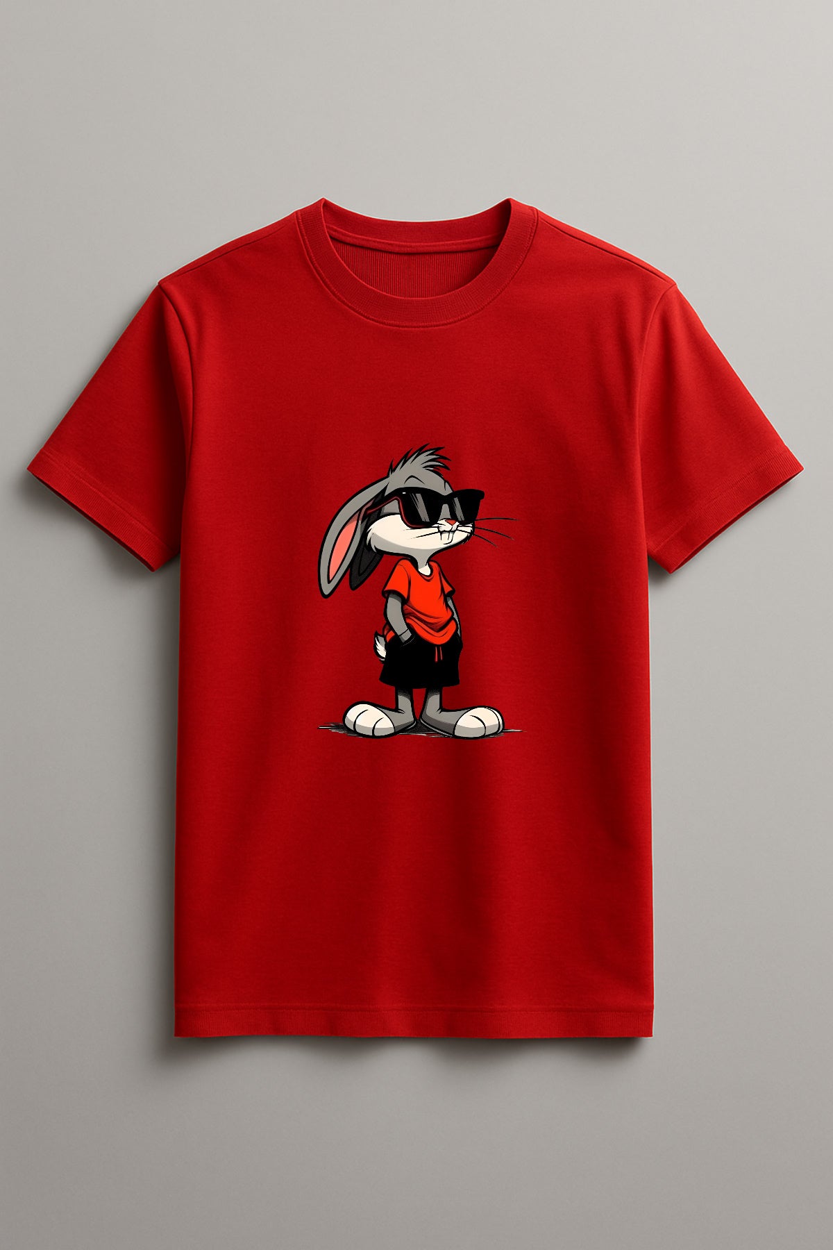 Unisex Bugs Bunny Graphic Printed Round Neck Cotton T Shirt