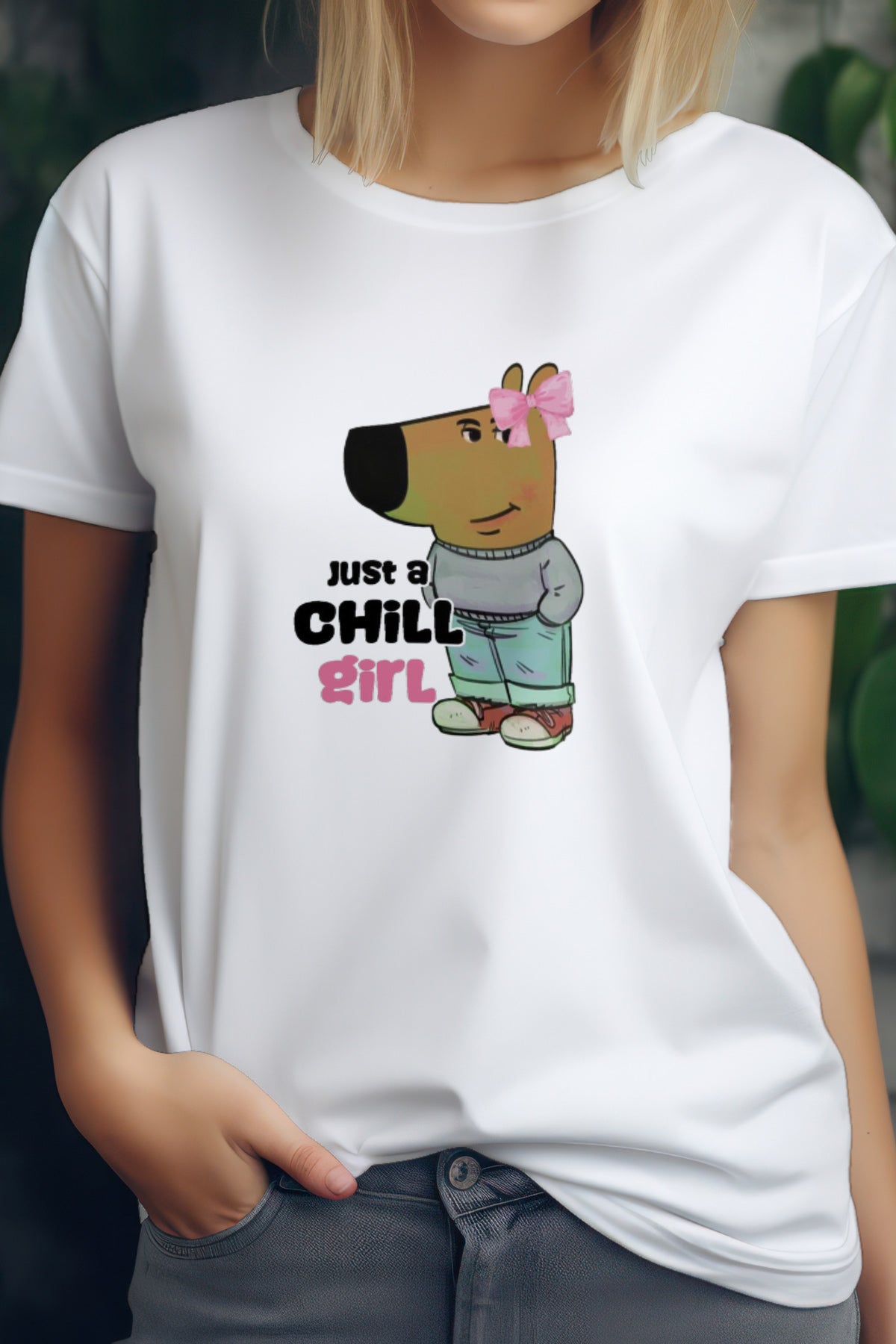 Chill Girl Women's Graphic T-Shirt Cotton Round Neck