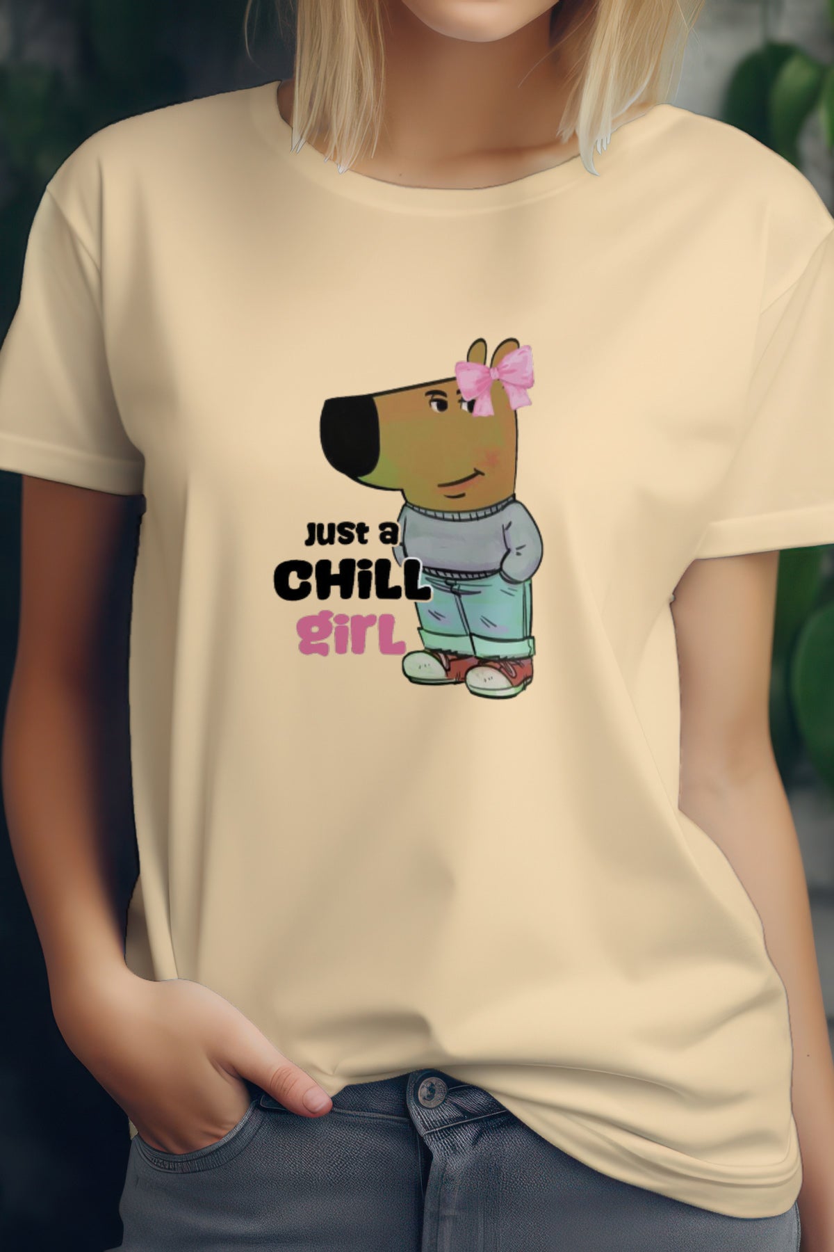 Chill Girl Women's Graphic T-Shirt Cotton Round Neck