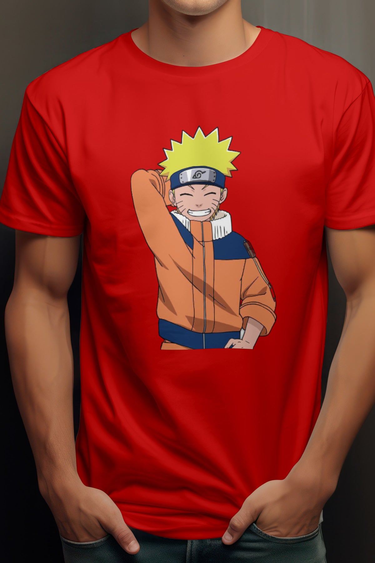 Unisex Lively Naruto Graphic Printed Round Neck Cotton T Shirt