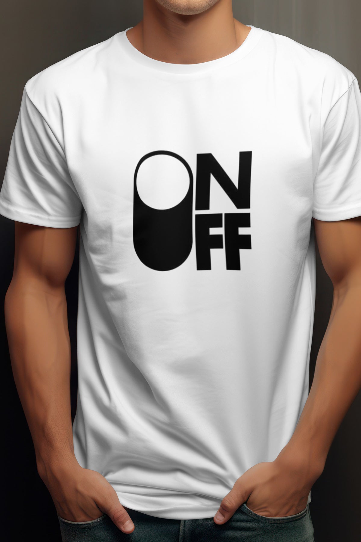 Unisex On Off Graphic Printed Round Neck Cotton T Shirt