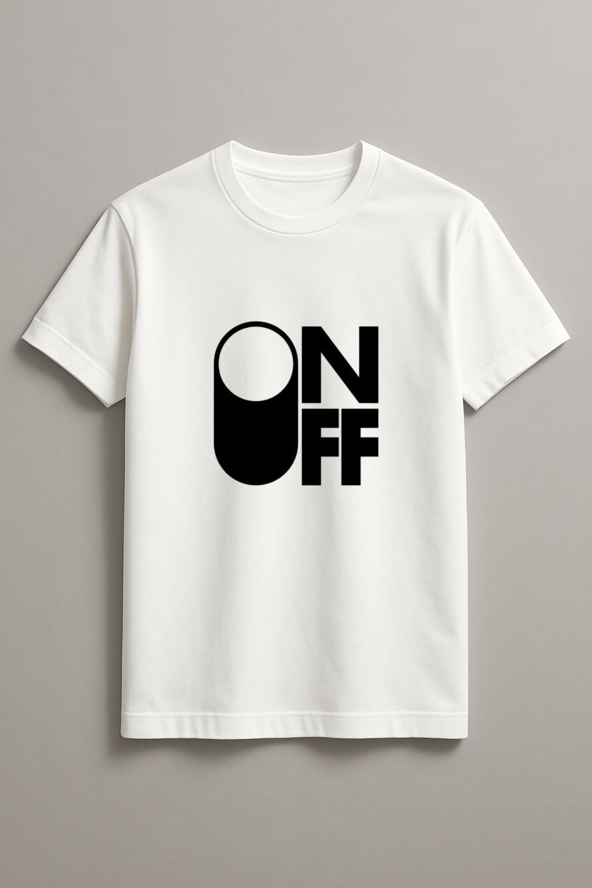 Unisex On Off Graphic Printed Round Neck Cotton T Shirt