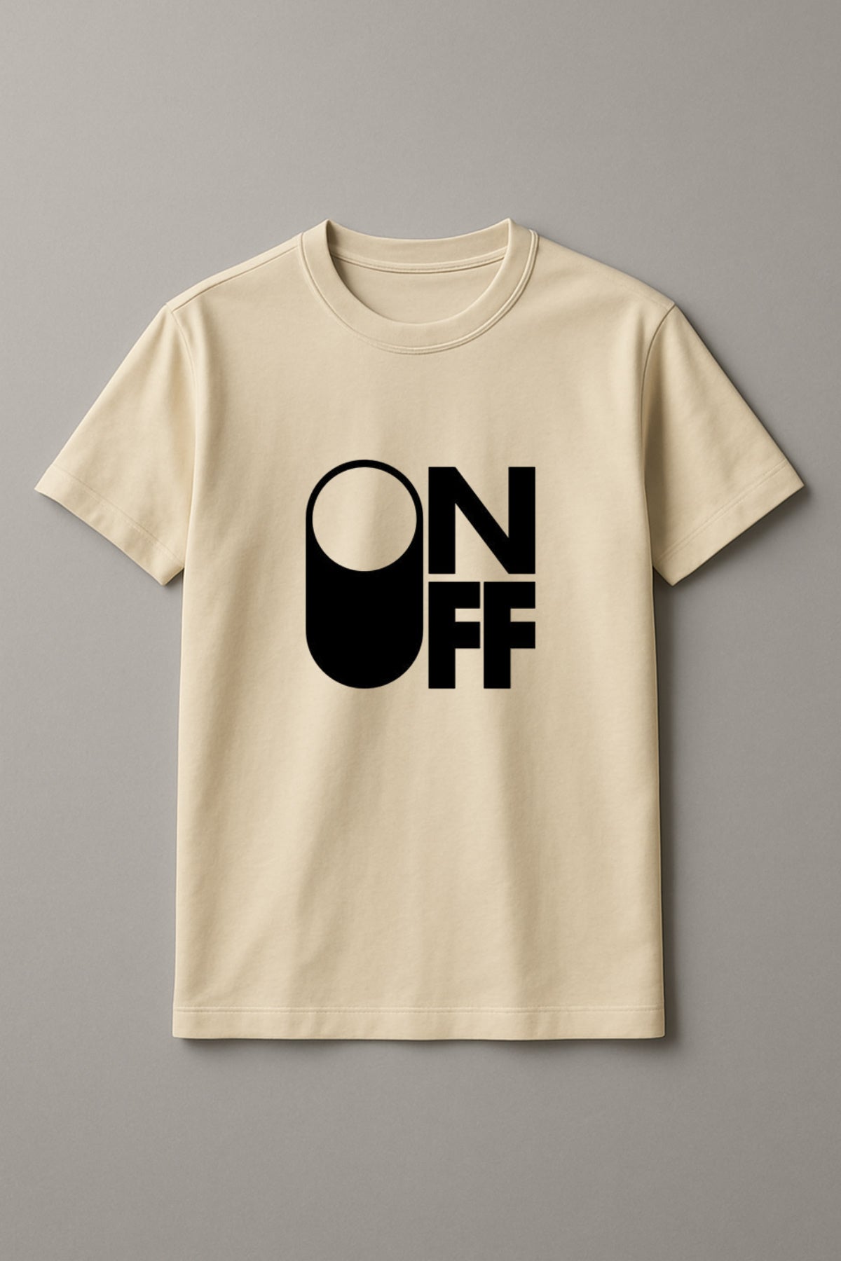Unisex On Off Graphic Printed Round Neck Cotton T Shirt