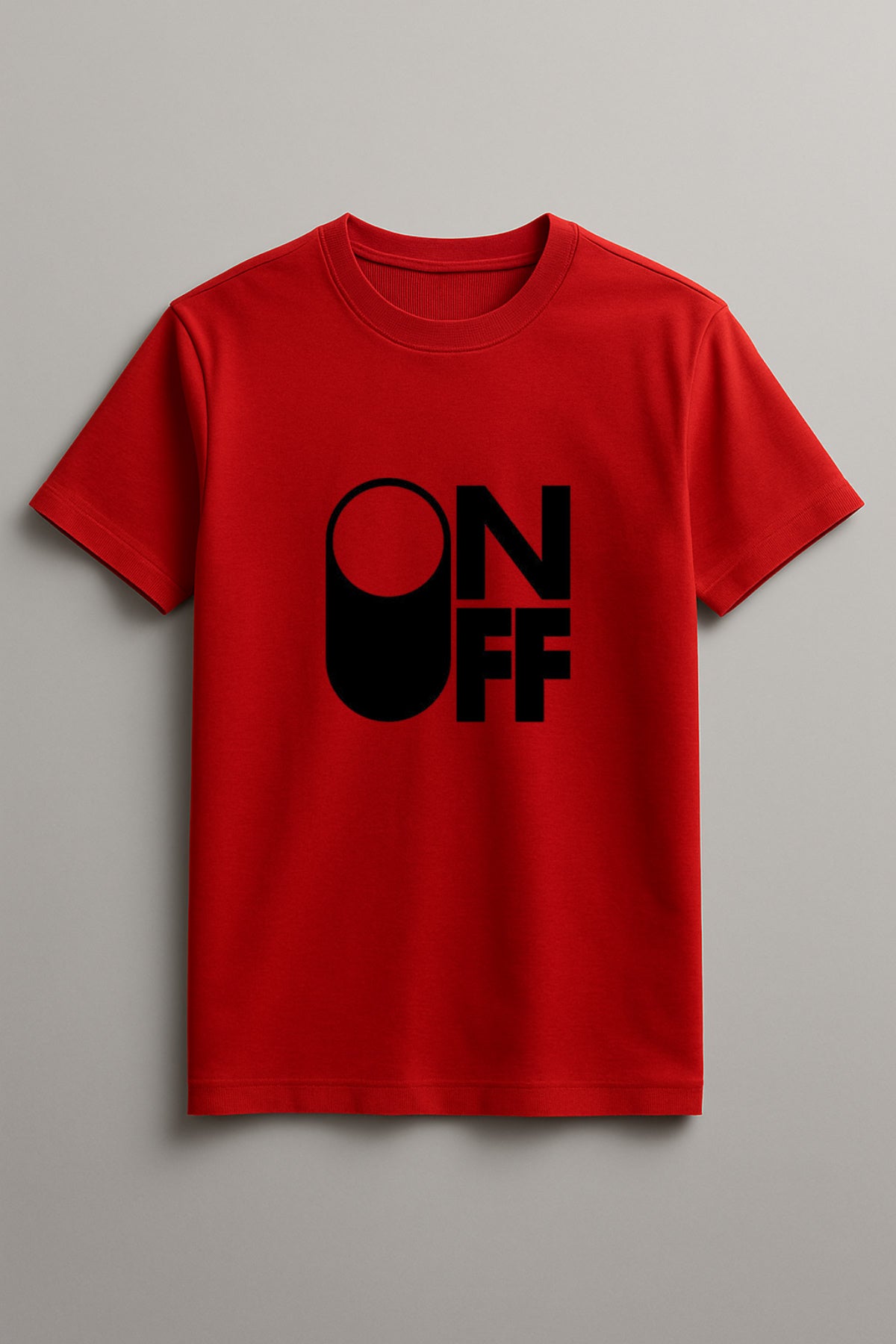Unisex On Off Graphic Printed Round Neck Cotton T Shirt