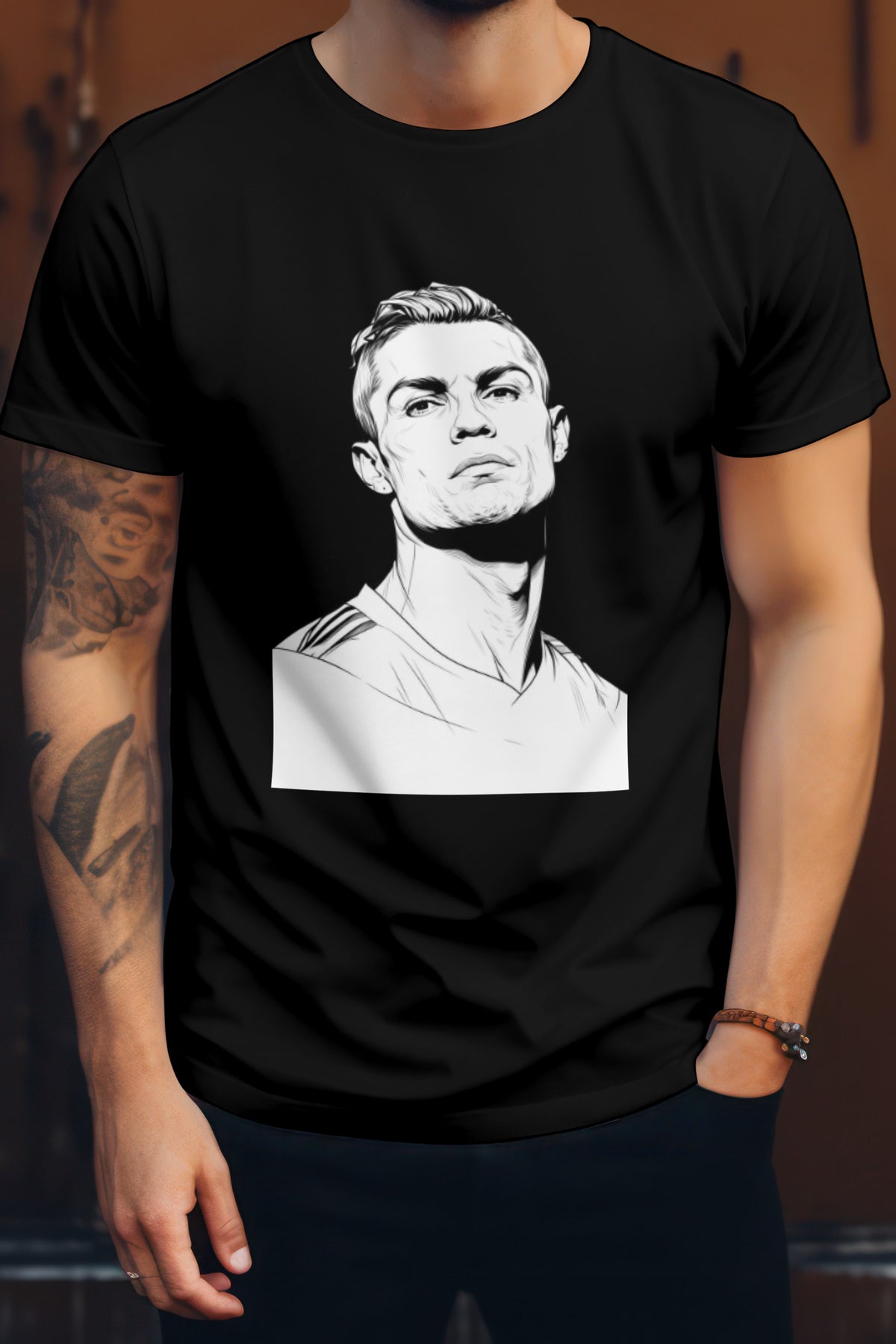Unisex Ronaldo Graphic Printed Round Neck Cotton T Shirt