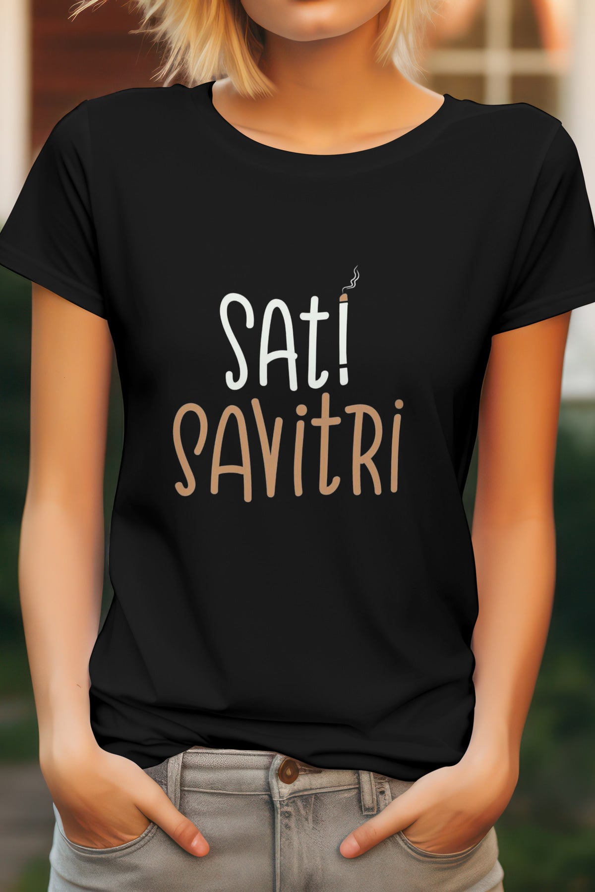 Women's Sati Savitri Graphic Tee Round Neck Cotton