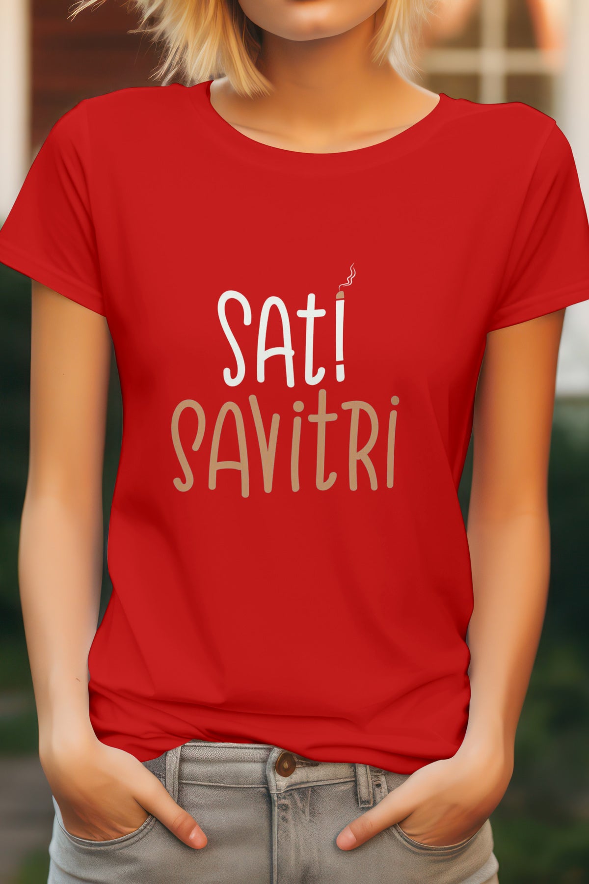 Women's Sati Savitri Graphic Tee Round Neck Cotton