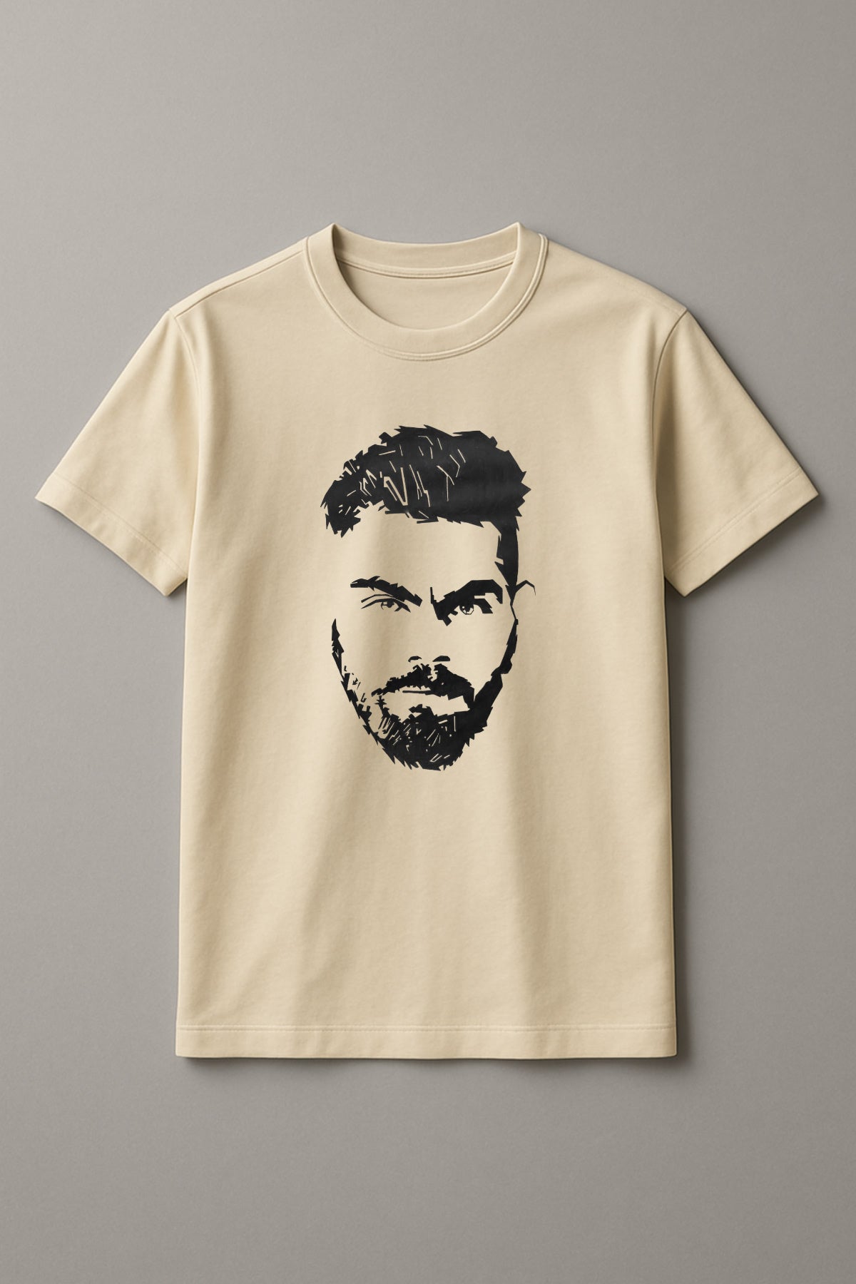 Unisex Retro Kohli Graphic Printed Round Neck Cotton T Shirt