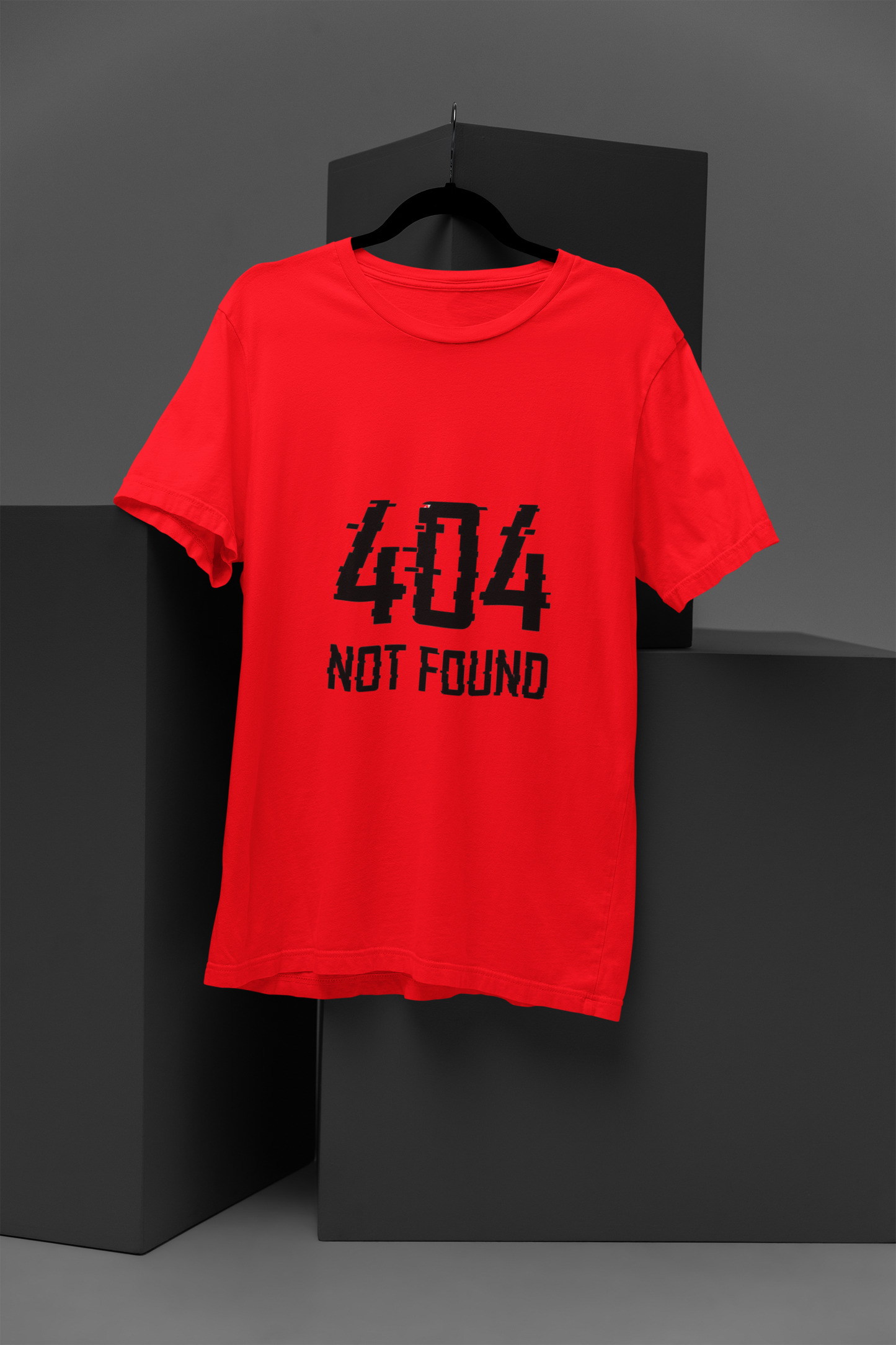 Unisex 404 Error Graphic Printed Round Neck Cotton T Shirt