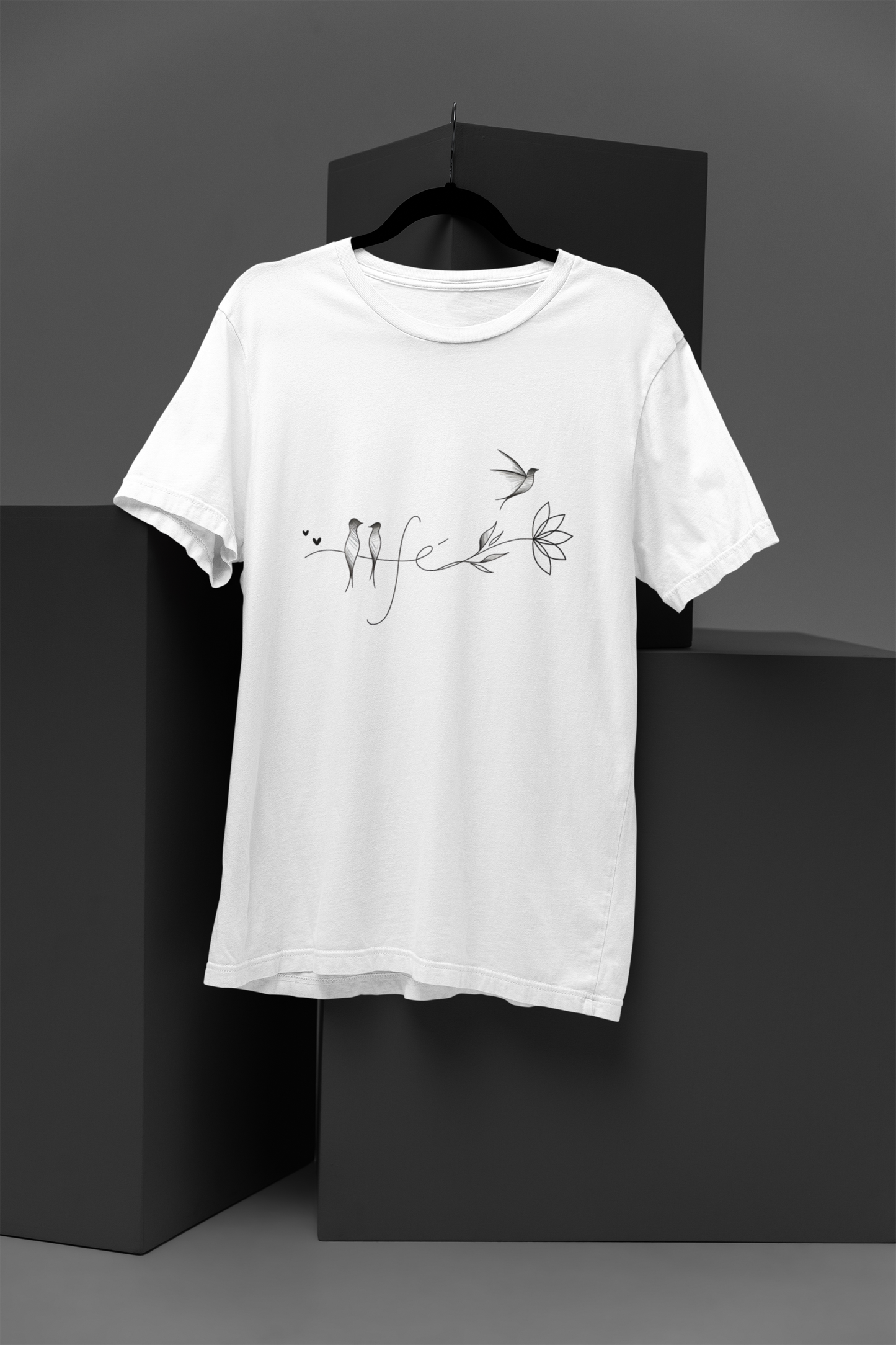 Women's Bird Life Graphic Tee Cotton Round Neck