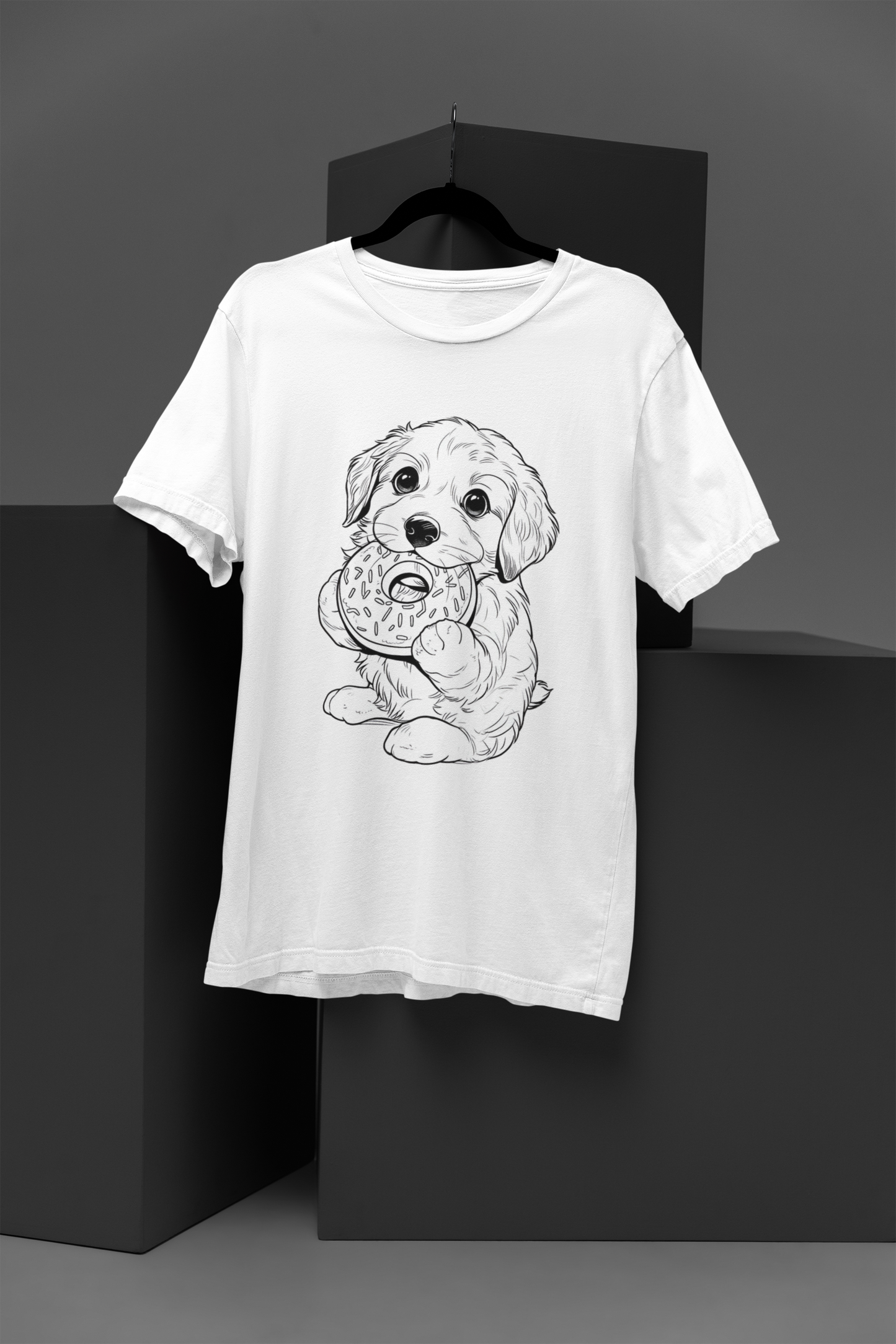 Unisex Cute Puppy Printed Unisex T Shirt Graphic Printed Round Neck Cotton T Shirt
