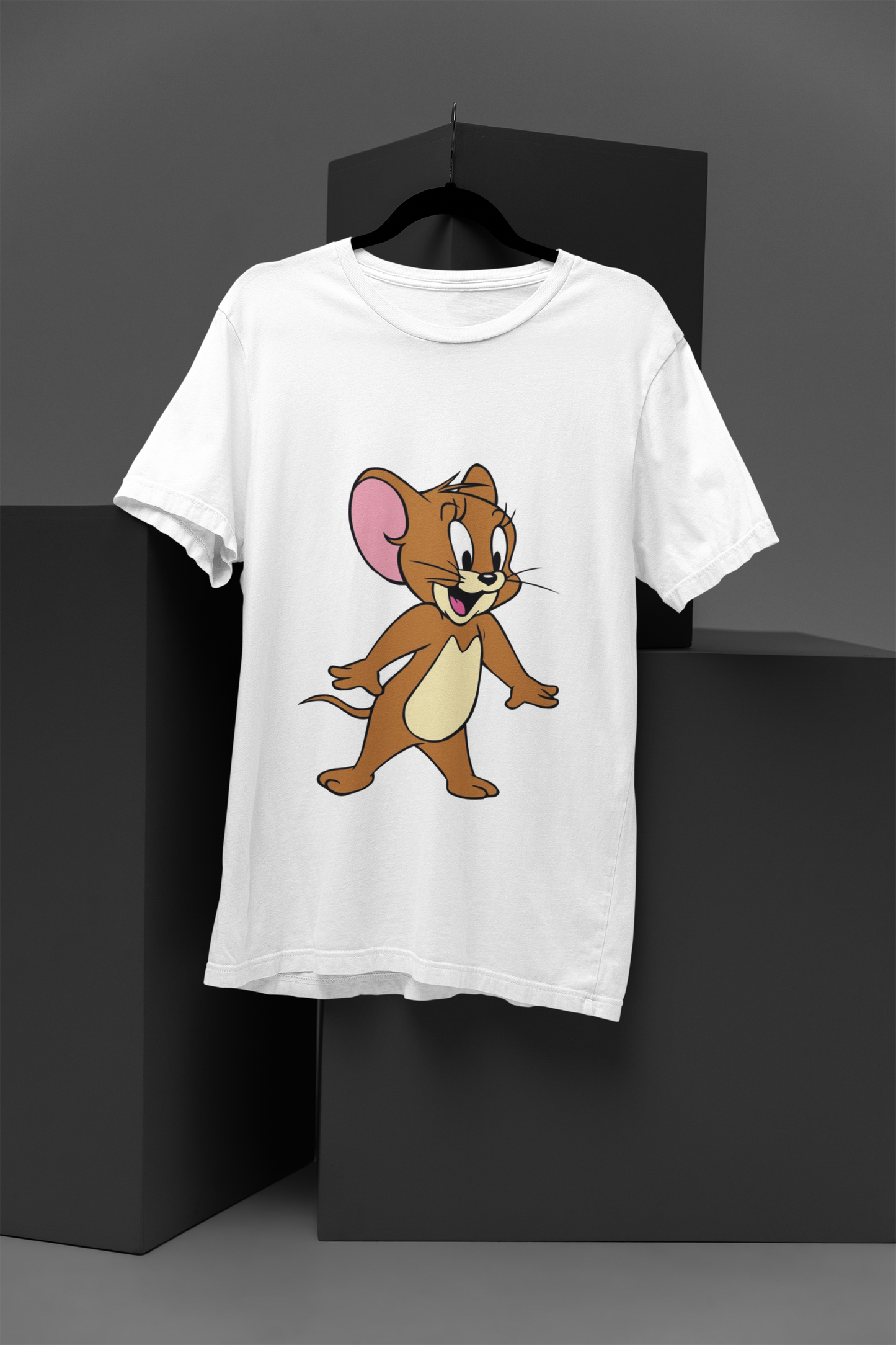 Unisex Jerry Graphic Printed Round Neck Cotton T Shirt