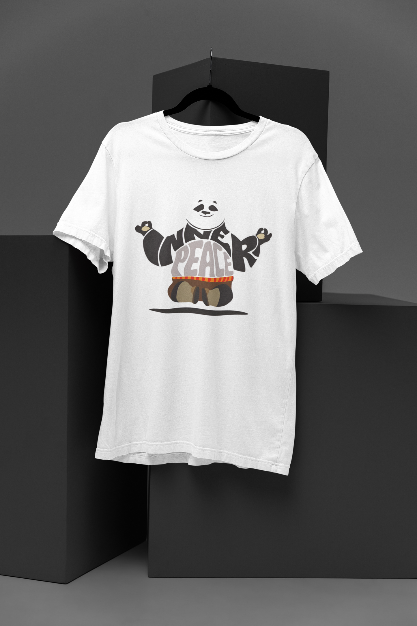 Unisex Kun-Fu Panda Graphic Printed Round Neck Cotton T Shirt