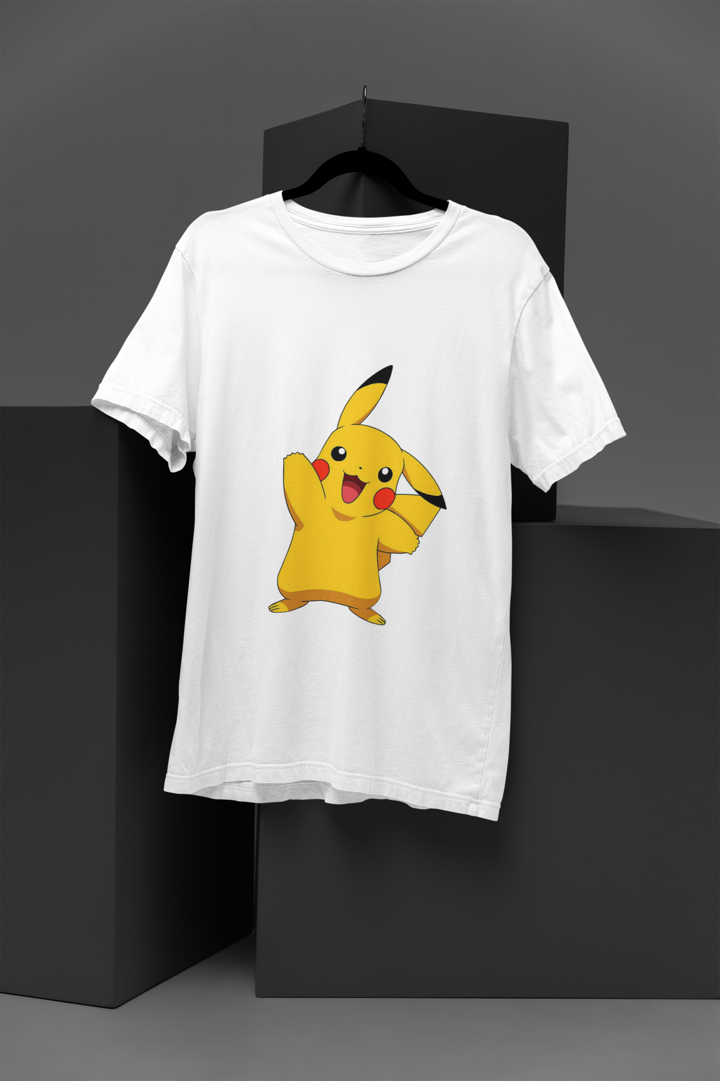 Unisex Pikachu Graphic Printed Round Neck Cotton T Shirt