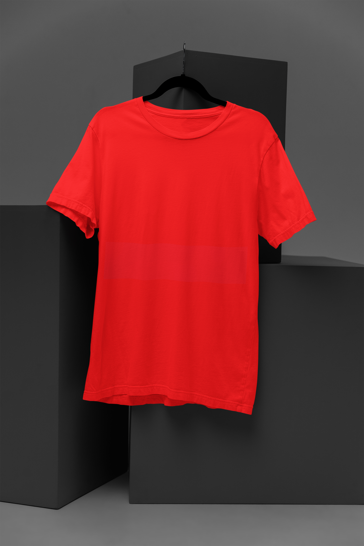 FOMO Fashions plain red T-shirt front template for custom designs