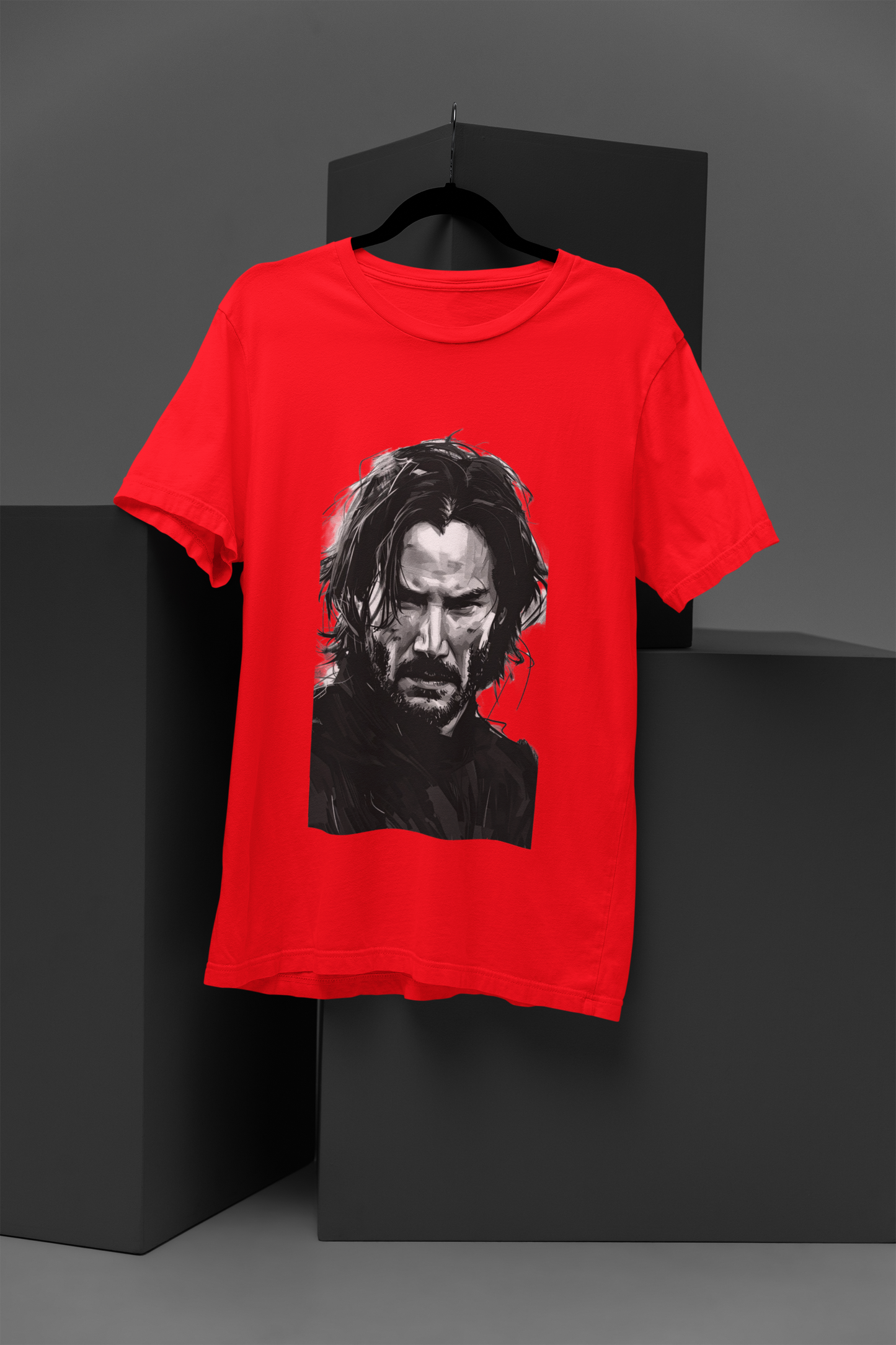 Unisex Edgy John Wick hai Graphic Printed Round Neck Cotton T Shirt