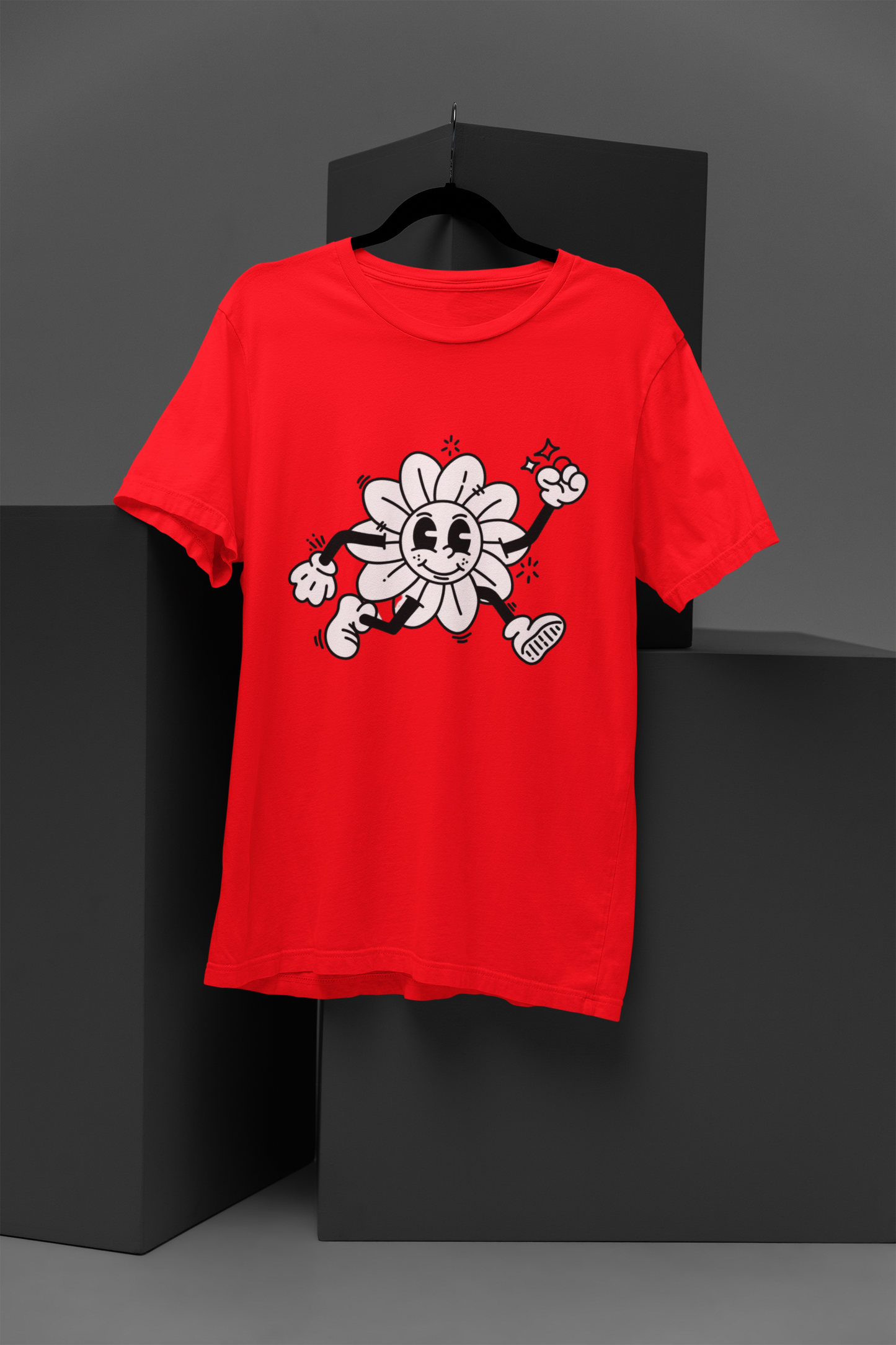 Women's Running Flower Graphic Tee Round Neck Cotton