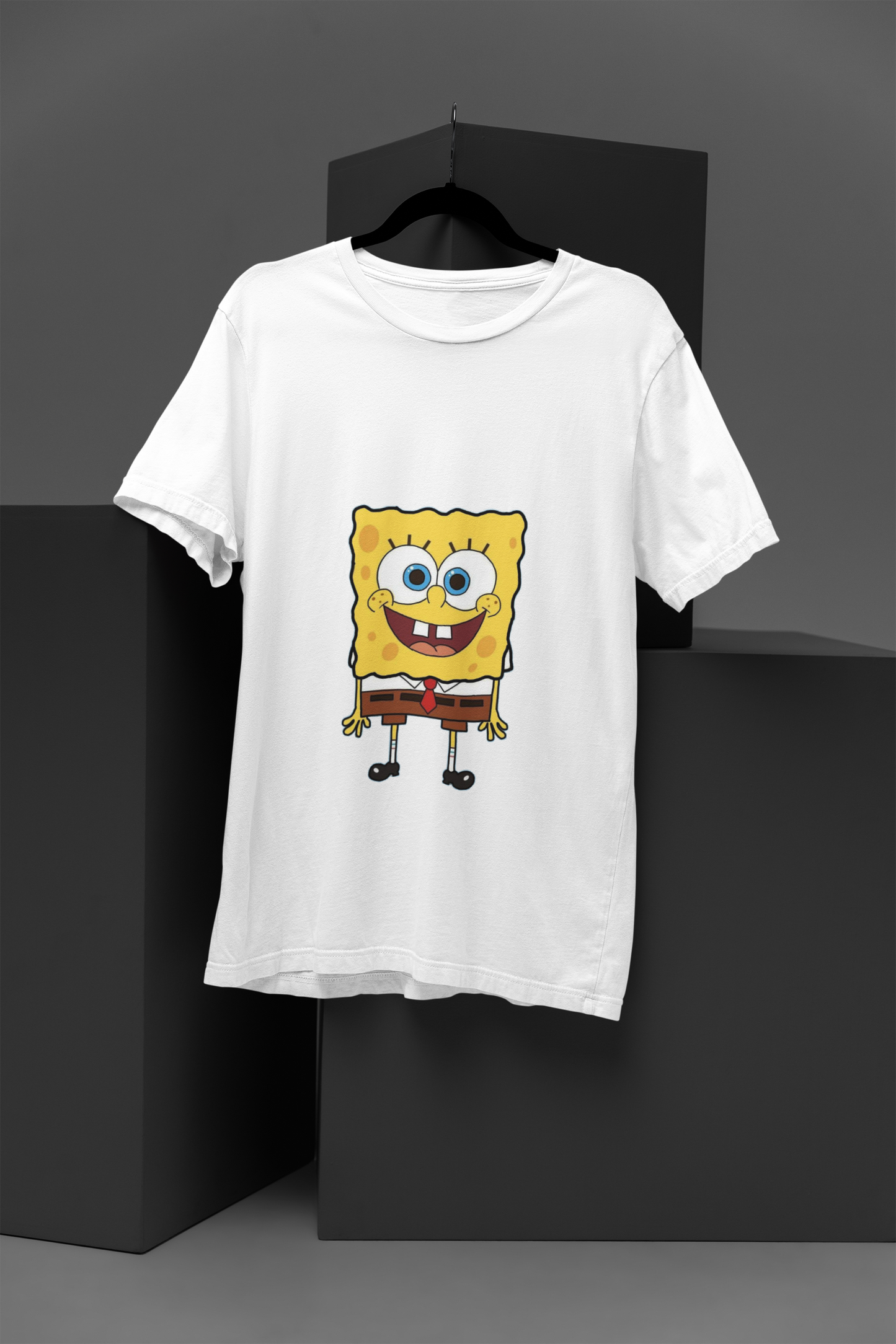 Unisex Spongebob Printed Graphic Printed Round Neck Cotton T Shirt