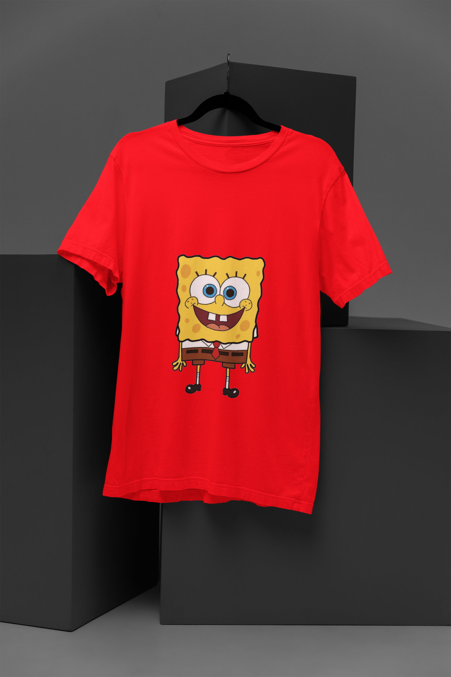 Unisex Spongebob Printed Graphic Printed Round Neck Cotton T Shirt