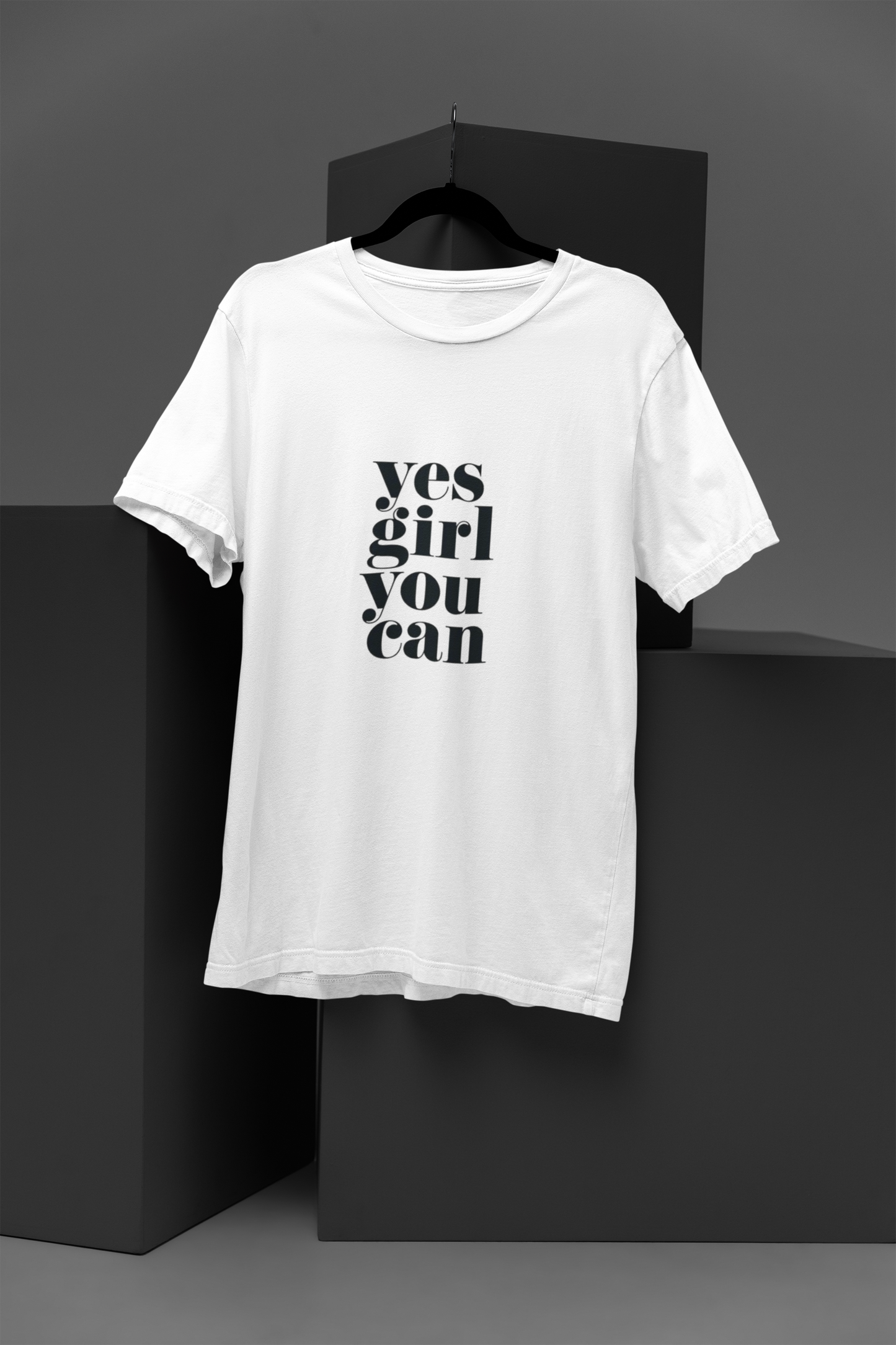 Yes Girl You Can Women's Graphic Motivational Cotton T-Shirt