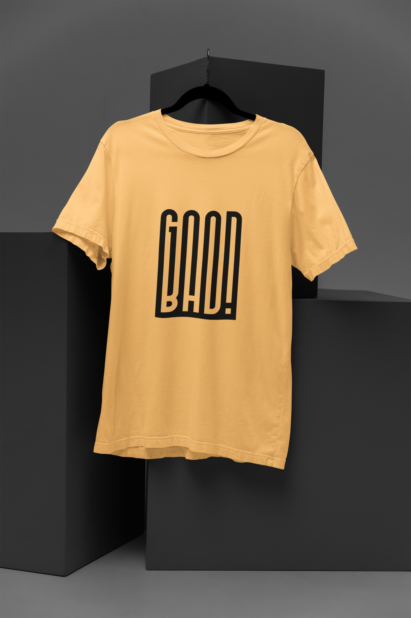 Unisex Good Bad Graphic Printed Round Neck Cotton T Shirt