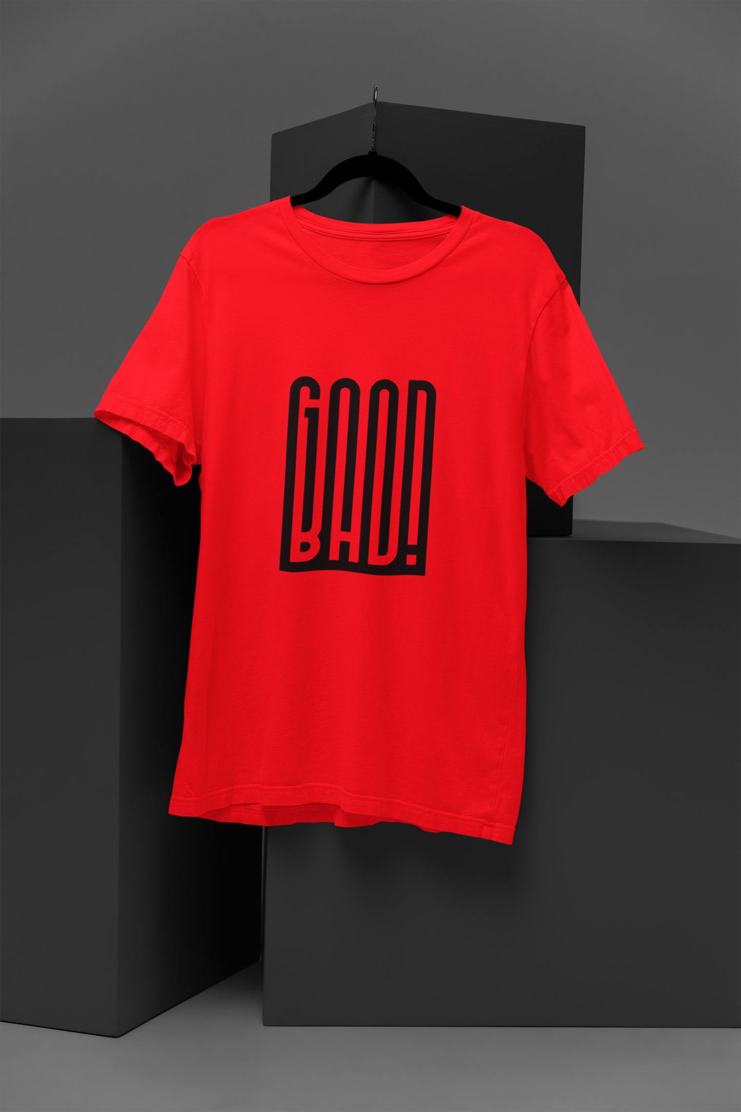 Unisex Good Bad Graphic Printed Round Neck Cotton T Shirt